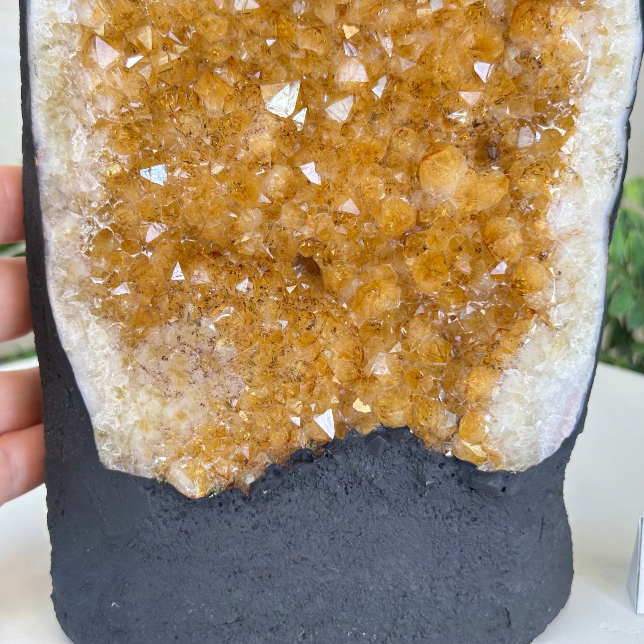 Extra Quality Citrine Cluster on Cement Base, 7.9 lbs and 9.2" Tall 5615 - 0058 - Brazil GemsBrazil GemsExtra Quality Citrine Cluster on Cement Base, 7.9 lbs and 9.2" Tall 5615 - 0058Clusters on Cement Bases5615 - 0058