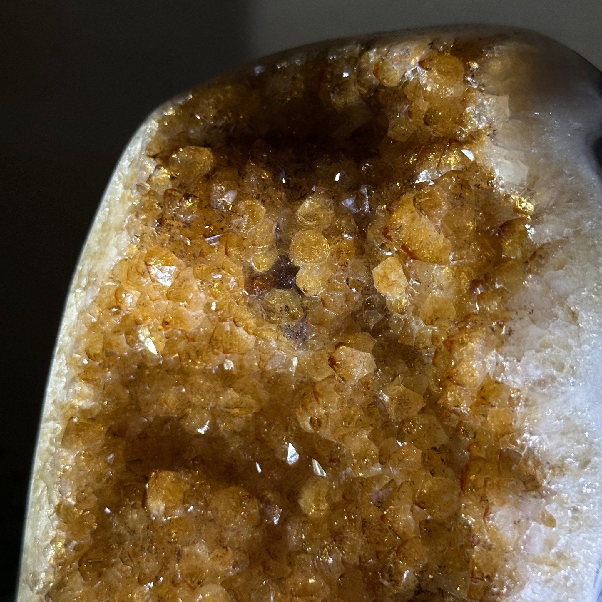 Extra Quality Citrine Cluster on Cement Base, 7.9 lbs and 9.2" Tall 5615 - 0058 - Brazil GemsBrazil GemsExtra Quality Citrine Cluster on Cement Base, 7.9 lbs and 9.2" Tall 5615 - 0058Clusters on Cement Bases5615 - 0058