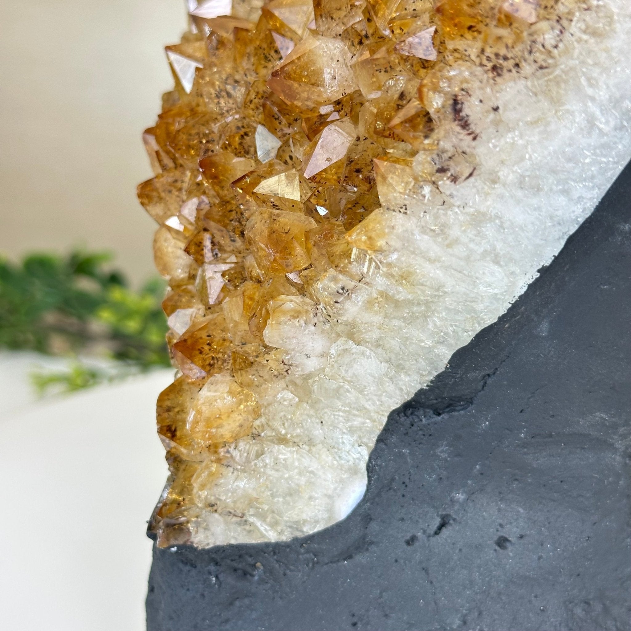 Extra Quality Citrine Cluster on Cement Base, 8.8 lbs and 8.3" Tall 5615 - 0062 - Brazil GemsBrazil GemsExtra Quality Citrine Cluster on Cement Base, 8.8 lbs and 8.3" Tall 5615 - 0062Clusters on Cement Bases5615 - 0062