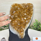 Extra Quality Citrine Cluster on Cement Base, 8.8 lbs and 8.3" Tall 5615 - 0062 - Brazil GemsBrazil GemsExtra Quality Citrine Cluster on Cement Base, 8.8 lbs and 8.3" Tall 5615 - 0062Clusters on Cement Bases5615 - 0062