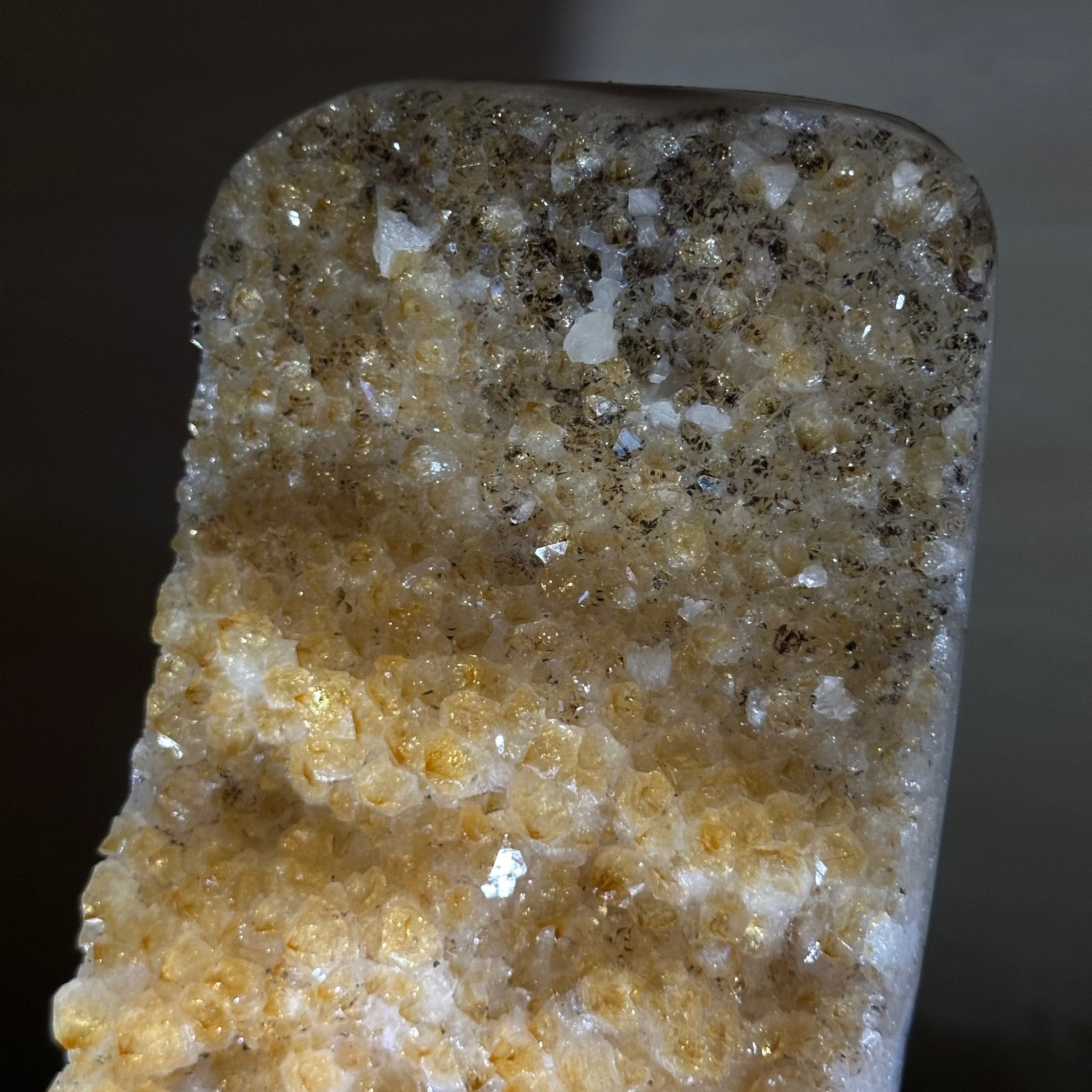 Extra Quality Citrine Cluster on Cement Base, 9 lbs and 12.1" Tall 5615 - 0064 - Brazil GemsBrazil GemsExtra Quality Citrine Cluster on Cement Base, 9 lbs and 12.1" Tall 5615 - 0064Clusters on Cement Bases5615 - 0064