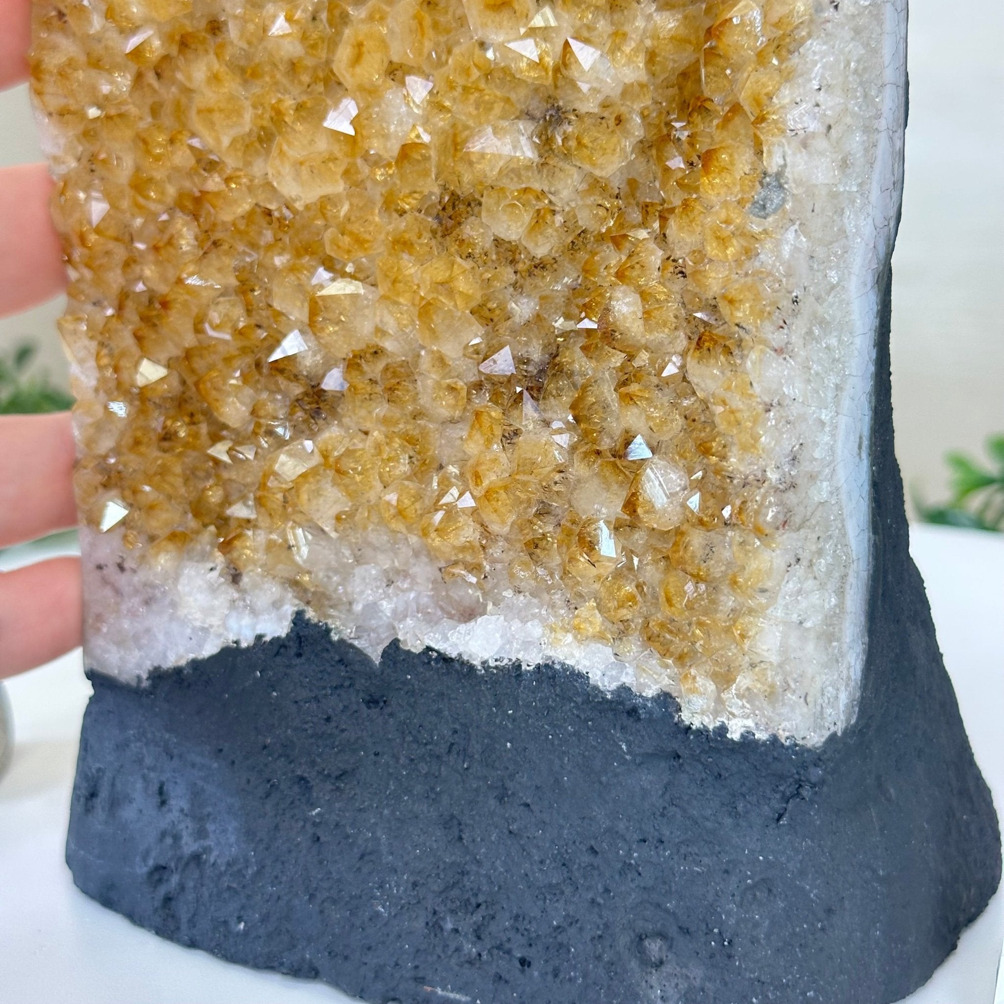 Extra Quality Citrine Cluster on Cement Base, 9.6 lbs and 11.9" Tall 5615 - 0065 - Brazil GemsBrazil GemsExtra Quality Citrine Cluster on Cement Base, 9.6 lbs and 11.9" Tall 5615 - 0065Clusters on Cement Bases5615 - 0065