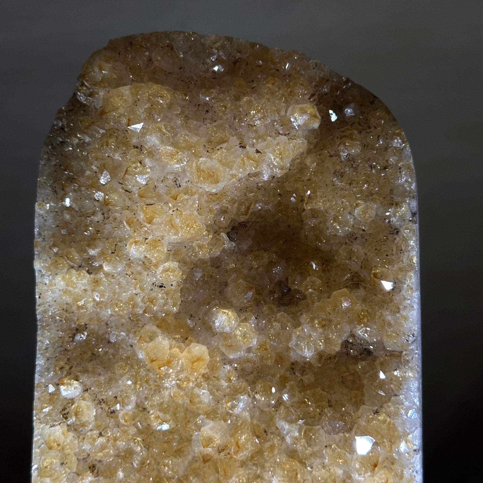 Extra Quality Citrine Cluster on Cement Base, 9.6 lbs and 11.9" Tall 5615 - 0065 - Brazil GemsBrazil GemsExtra Quality Citrine Cluster on Cement Base, 9.6 lbs and 11.9" Tall 5615 - 0065Clusters on Cement Bases5615 - 0065