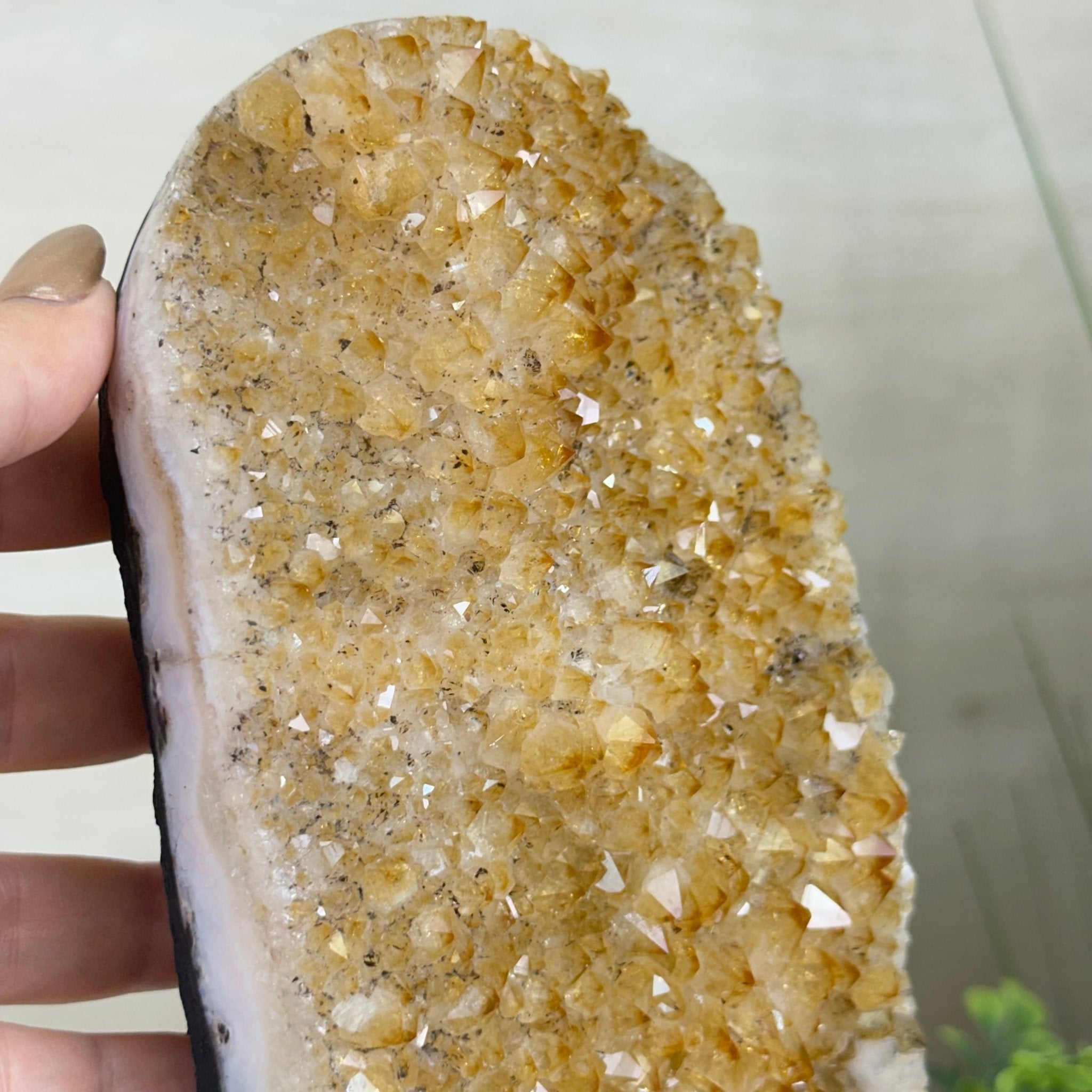 Extra Quality Citrine Cluster on Cement Base, 9.6 lbs and 11.9" Tall 5615 - 0065 - Brazil GemsBrazil GemsExtra Quality Citrine Cluster on Cement Base, 9.6 lbs and 11.9" Tall 5615 - 0065Clusters on Cement Bases5615 - 0065