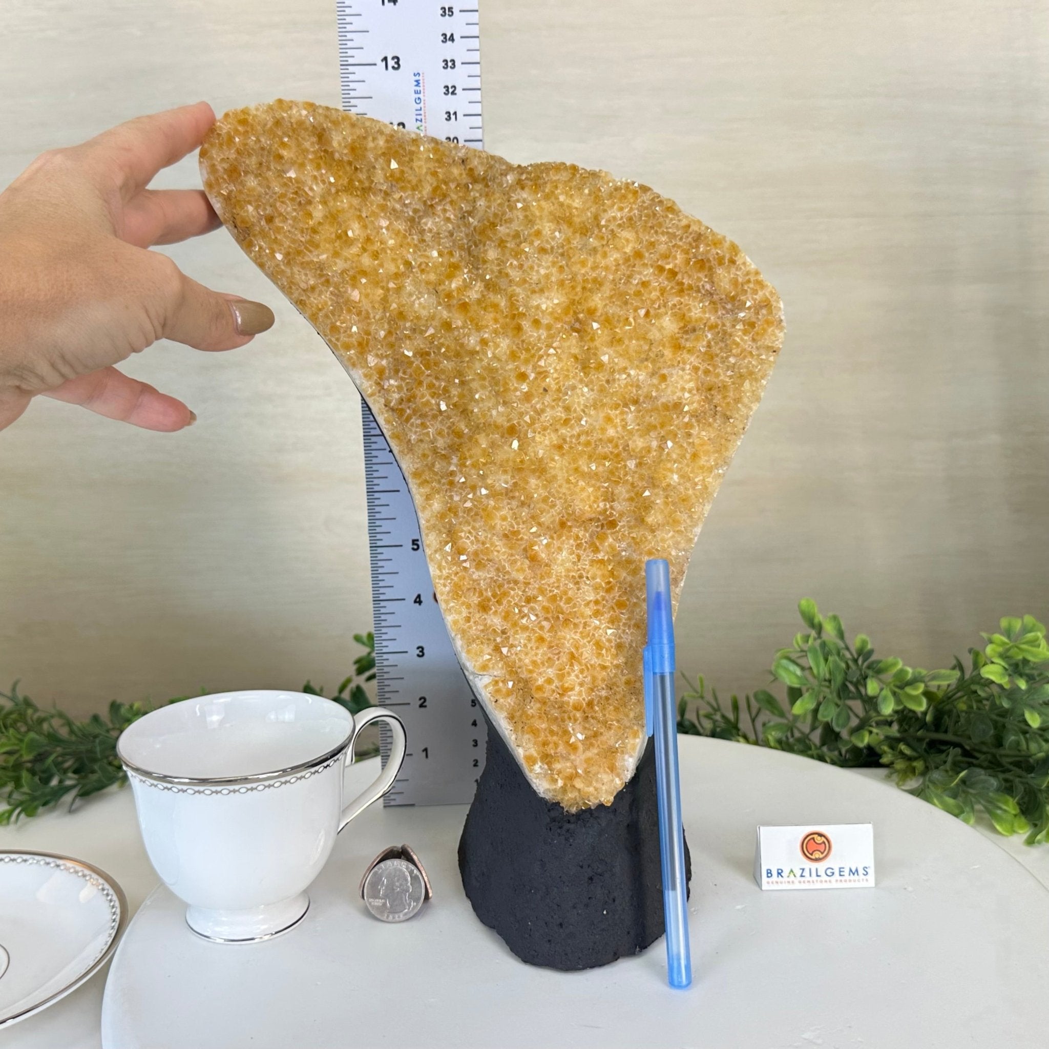 Extra Quality Citrine Cluster on Cement Base, 9.8 lbs and 12.5" Tall 5615 - 0066 - Brazil GemsBrazil GemsExtra Quality Citrine Cluster on Cement Base, 9.8 lbs and 12.5" Tall 5615 - 0066Clusters on Cement Bases5615 - 0066