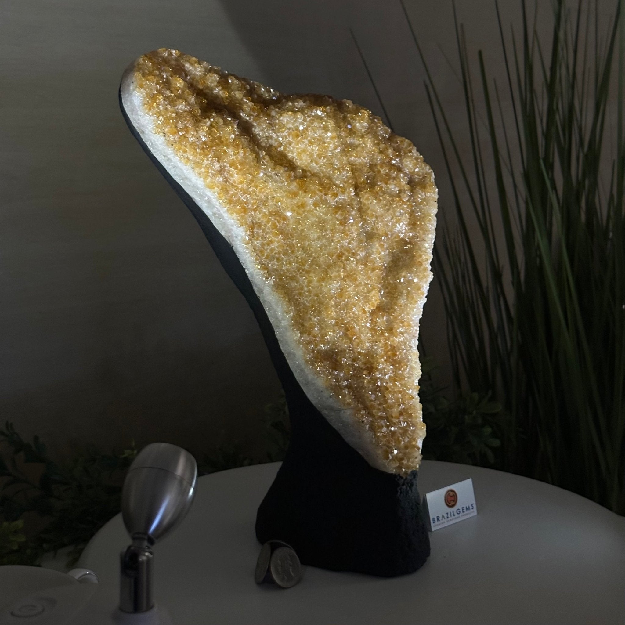 Extra Quality Citrine Cluster on Cement Base, 9.8 lbs and 12.5" Tall 5615 - 0066 - Brazil GemsBrazil GemsExtra Quality Citrine Cluster on Cement Base, 9.8 lbs and 12.5" Tall 5615 - 0066Clusters on Cement Bases5615 - 0066