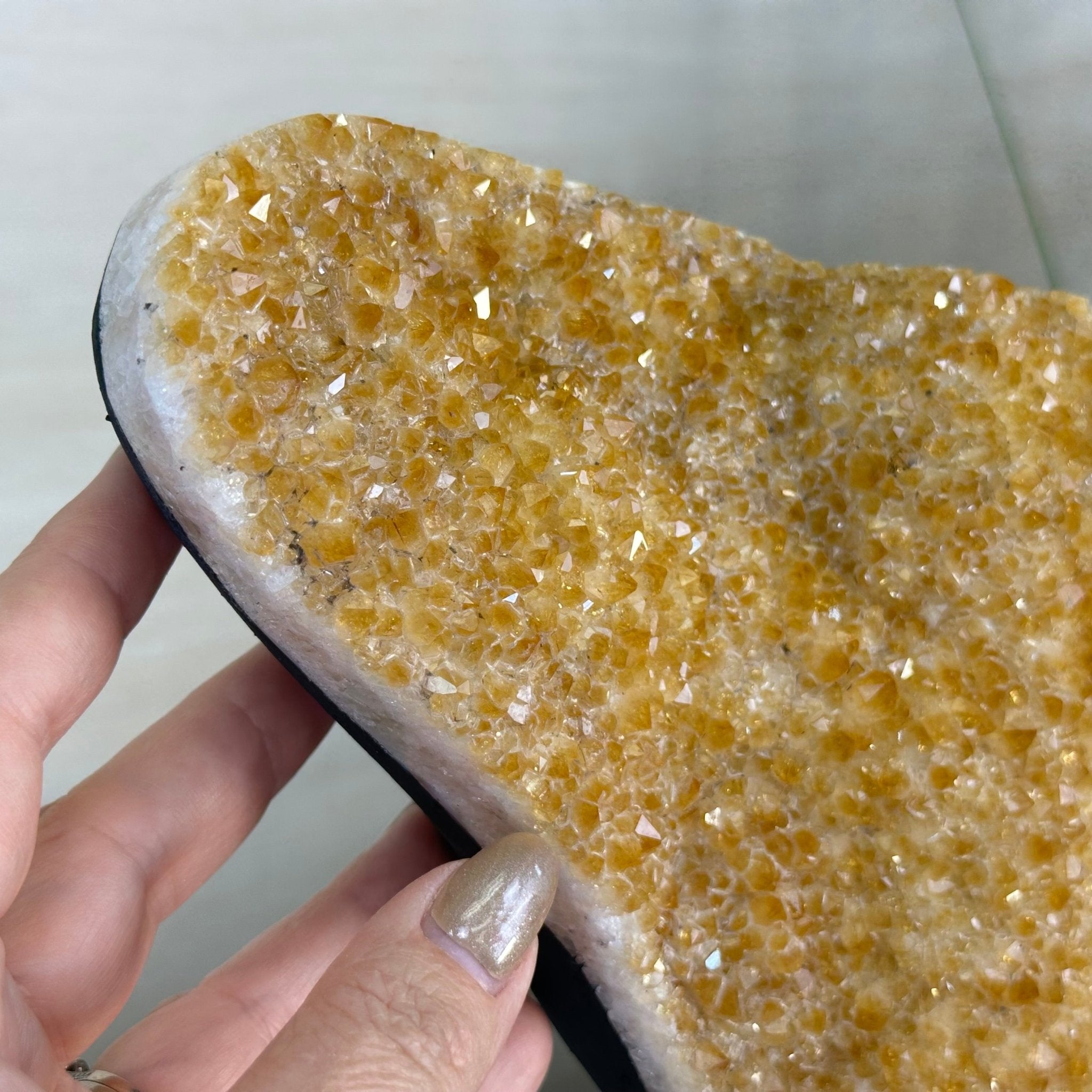 Extra Quality Citrine Cluster on Cement Base, 9.8 lbs and 12.5" Tall 5615 - 0066 - Brazil GemsBrazil GemsExtra Quality Citrine Cluster on Cement Base, 9.8 lbs and 12.5" Tall 5615 - 0066Clusters on Cement Bases5615 - 0066