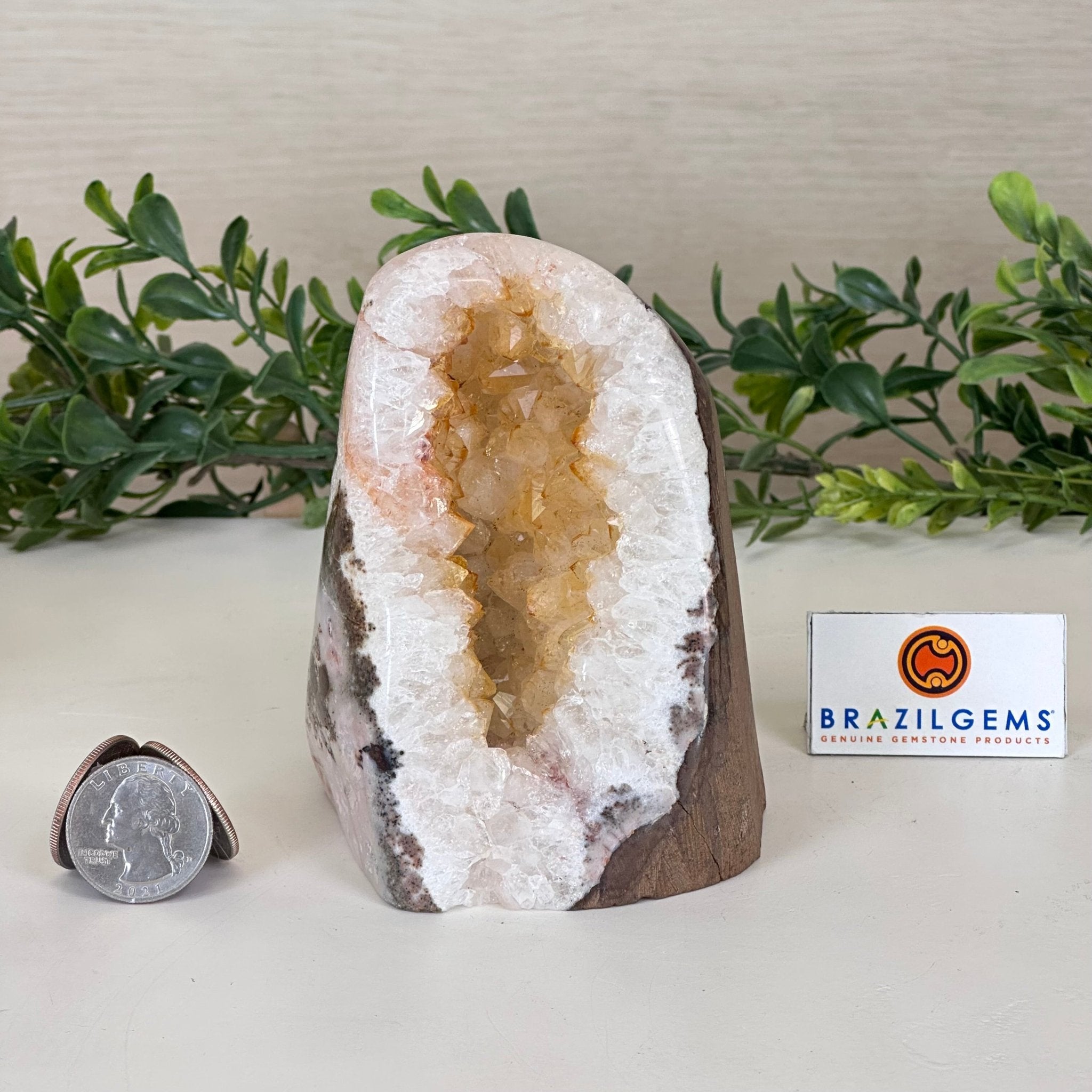 Extra Quality Citrine Cluster w/ flat base, 4.2" Tall 5612 - 0225 - Brazil GemsBrazil GemsExtra Quality Citrine Cluster w/ flat base, 4.2" Tall 5612 - 0225Small Clusters with Flat Bases5612 - 0225