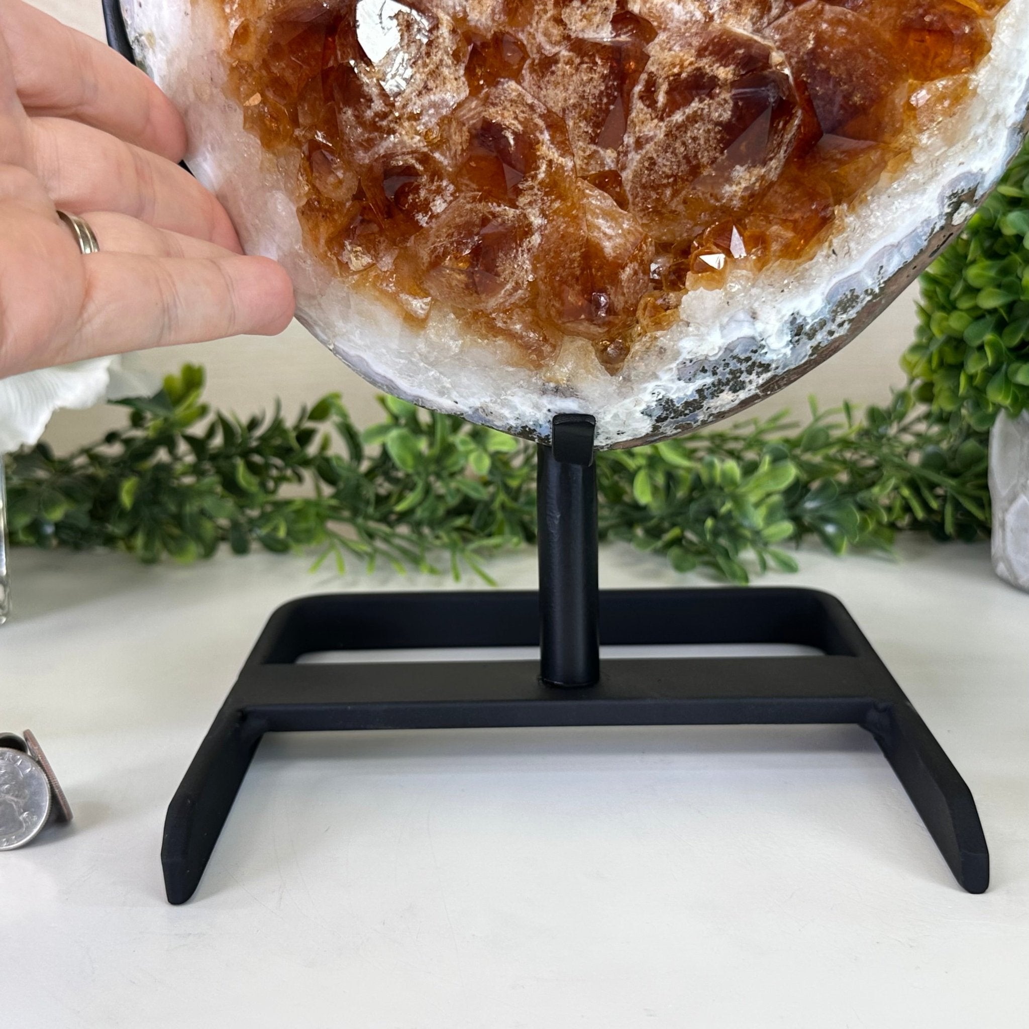 Extra Quality Citrine Portal on a Rotating Stand, 19.2 lbs & 14.9" Tall #5625 - 0010 - Brazil GemsBrazil GemsExtra Quality Citrine Portal on a Rotating Stand, 19.2 lbs & 14.9" Tall #5625 - 0010Portals on Rotating Bases5625 - 0010