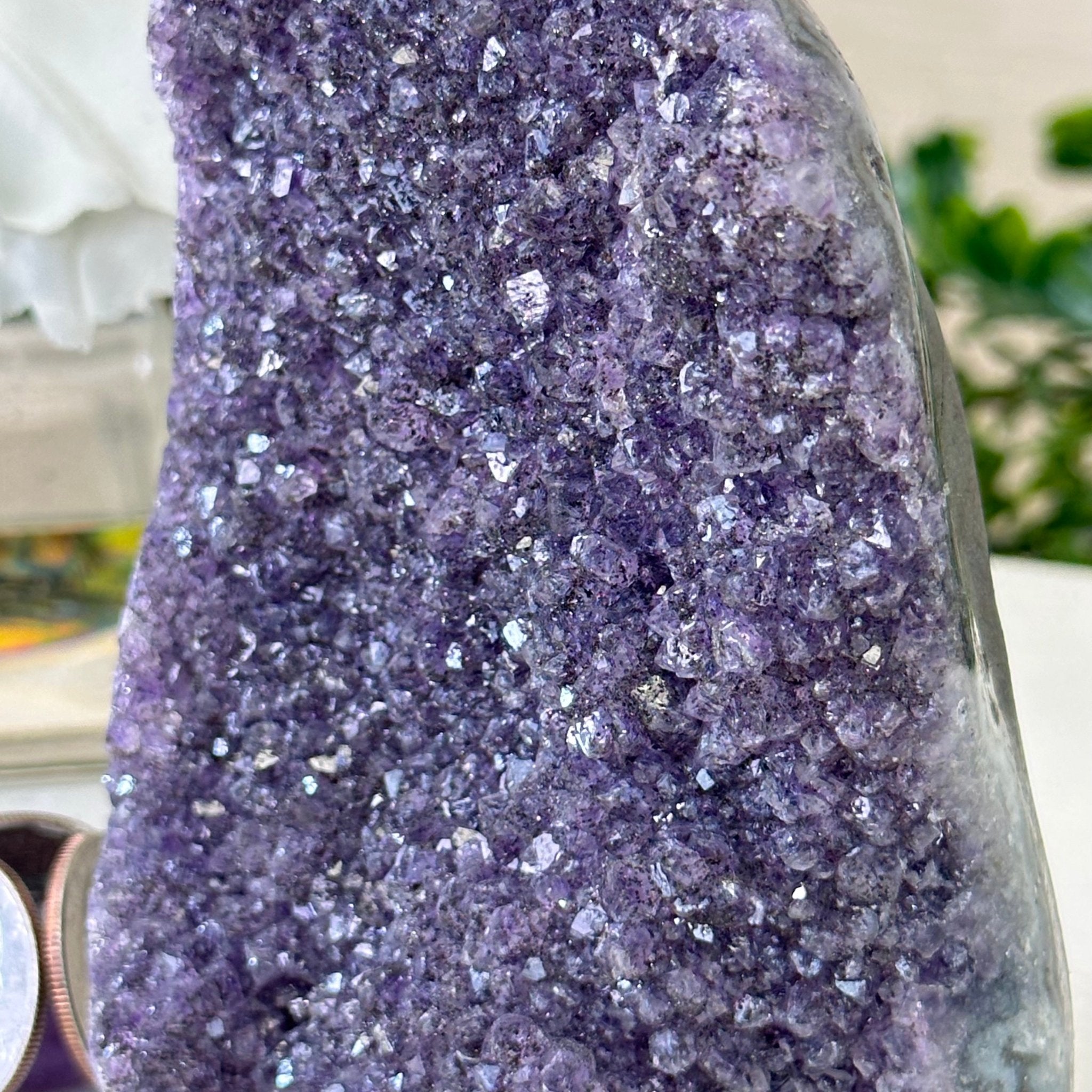 Extra Quality Galaxy Amethyst Cluster w/ flat bottom, 4.7" Tall #5611 - 0410 - Brazil GemsBrazil GemsExtra Quality Galaxy Amethyst Cluster w/ flat bottom, 4.7" Tall #5611 - 0410Small Clusters with Flat Bases5611 - 0410