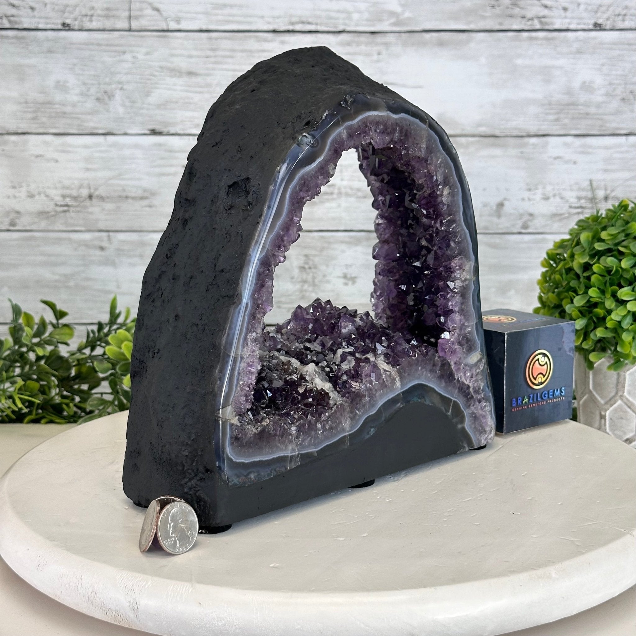 Extra Quality Open 2 - Sided Amethyst Cathedral 11 lbs & 9.3" Tall #5605 - 0148 - Brazil GemsBrazil GemsExtra Quality Open 2 - Sided Amethyst Cathedral 11 lbs & 9.3" Tall #5605 - 0148Open 2 - Sided Cathedrals5605 - 0148