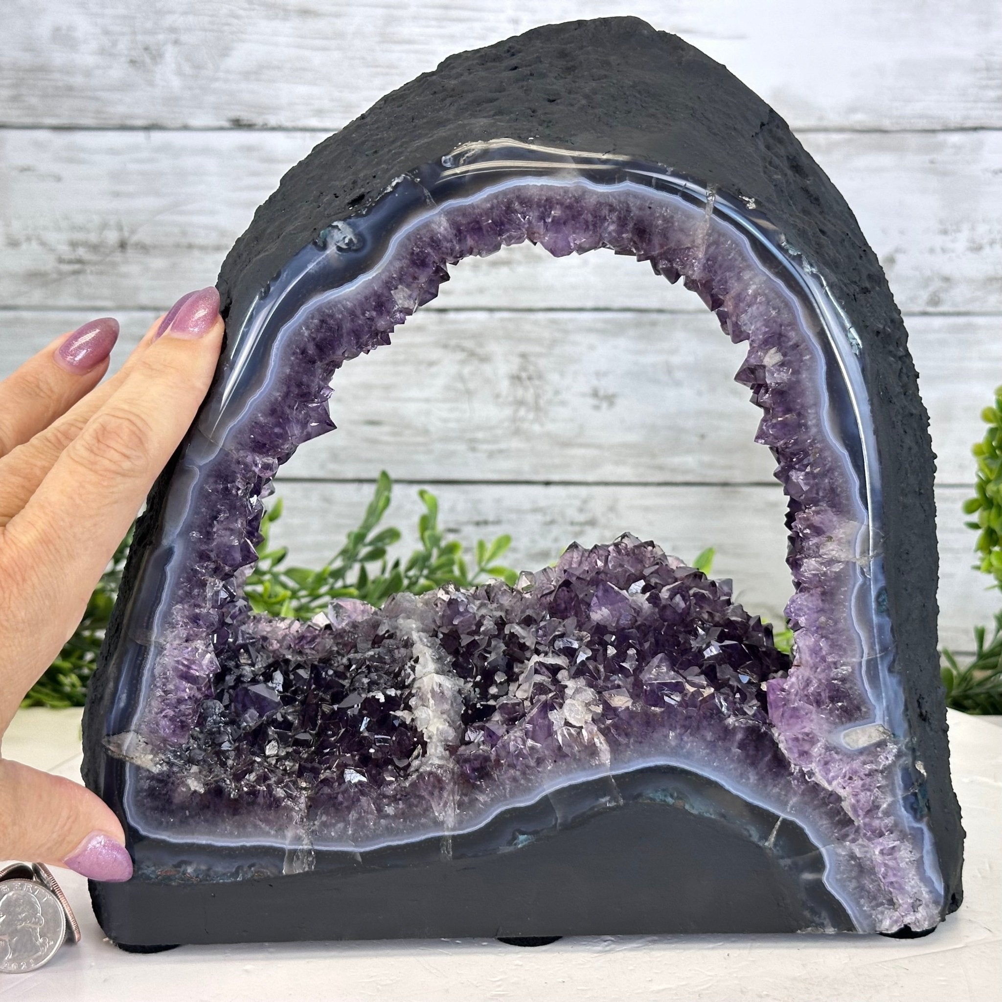 Extra Quality Open 2 - Sided Amethyst Cathedral 11 lbs & 9.3" Tall #5605 - 0148 - Brazil GemsBrazil GemsExtra Quality Open 2 - Sided Amethyst Cathedral 11 lbs & 9.3" Tall #5605 - 0148Open 2 - Sided Cathedrals5605 - 0148