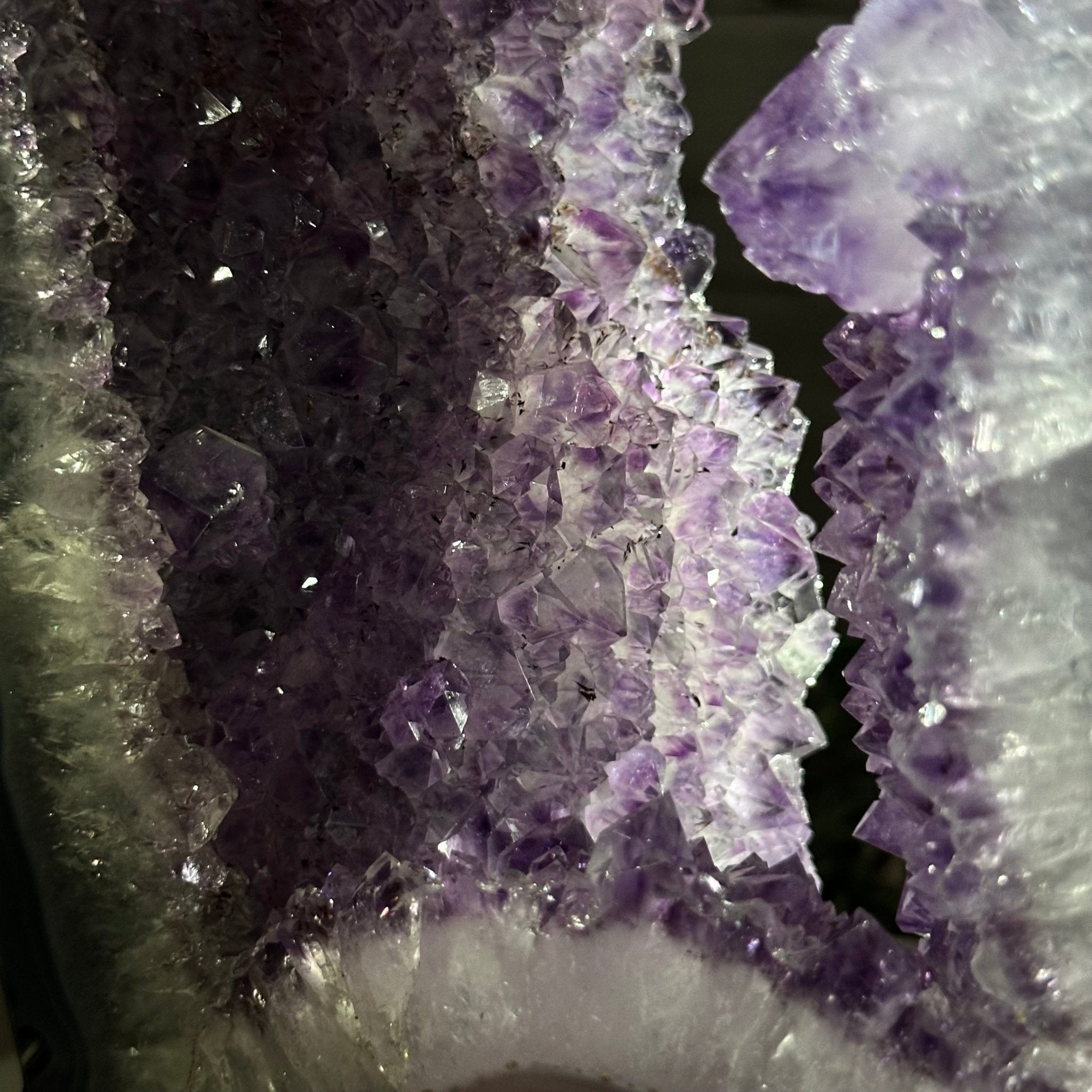 Extra Quality Open 2 - Sided Amethyst Cathedral 15.2 lbs & 16.7" tall, #5605 - 0143 - Brazil GemsBrazil GemsExtra Quality Open 2 - Sided Amethyst Cathedral 15.2 lbs & 16.7" tall, #5605 - 0143Open 2 - Sided Cathedrals5605 - 0143