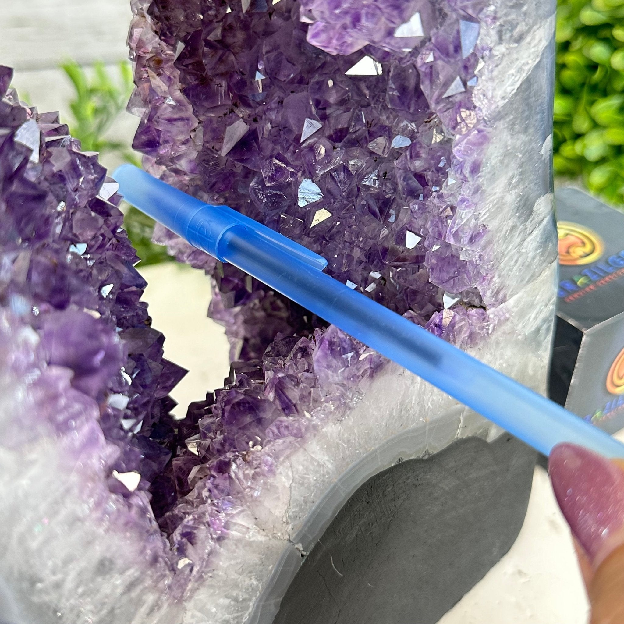 Extra Quality Open 2 - Sided Amethyst Cathedral 15.2 lbs & 16.7" tall, #5605 - 0143 - Brazil GemsBrazil GemsExtra Quality Open 2 - Sided Amethyst Cathedral 15.2 lbs & 16.7" tall, #5605 - 0143Open 2 - Sided Cathedrals5605 - 0143