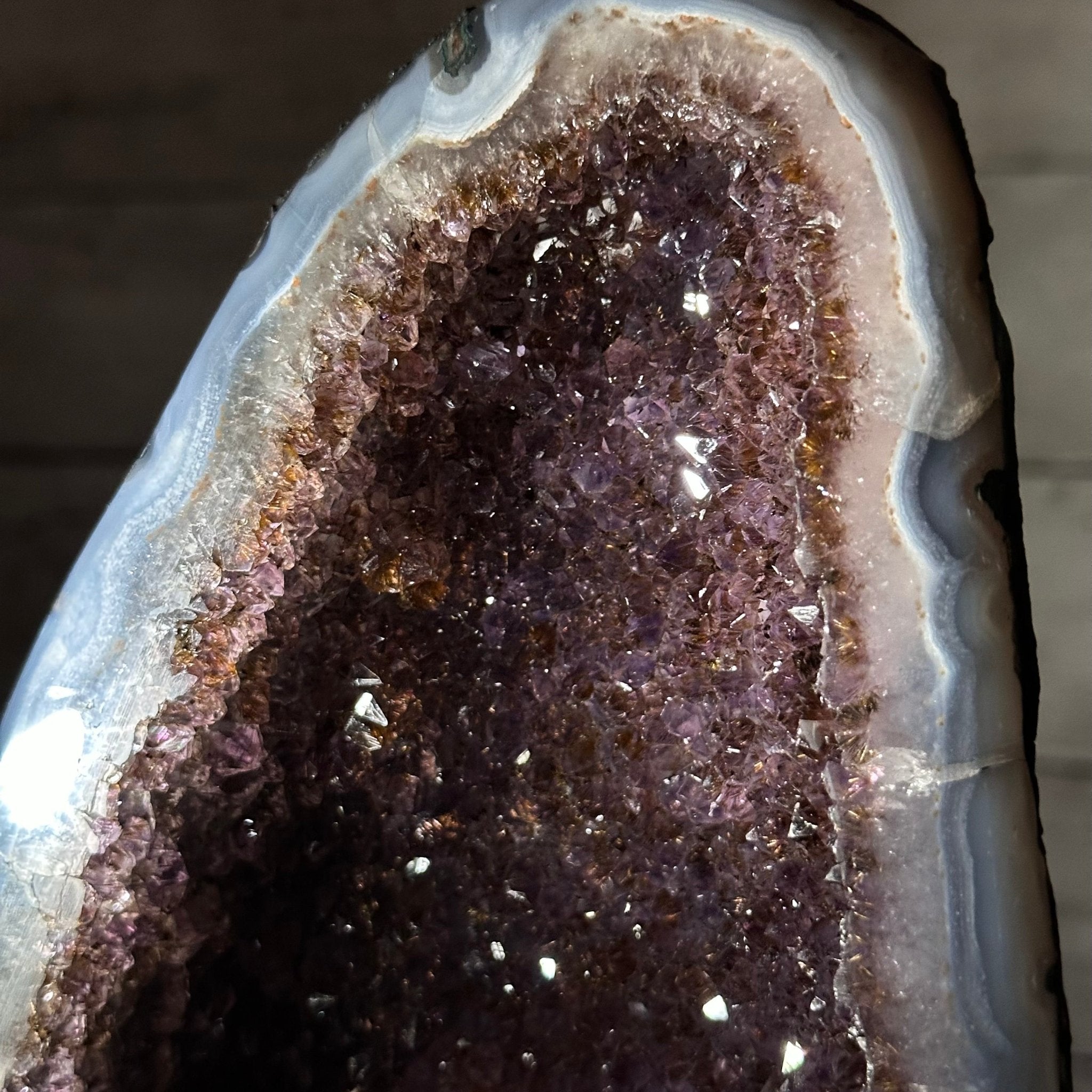 Extra Quality Open 2 - Sided Amethyst Cathedral 15.2 lbs & 16.7" tall, #5605 - 0143 - Brazil GemsBrazil GemsExtra Quality Open 2 - Sided Amethyst Cathedral 15.2 lbs & 16.7" tall, #5605 - 0143Open 2 - Sided Cathedrals5605 - 0143