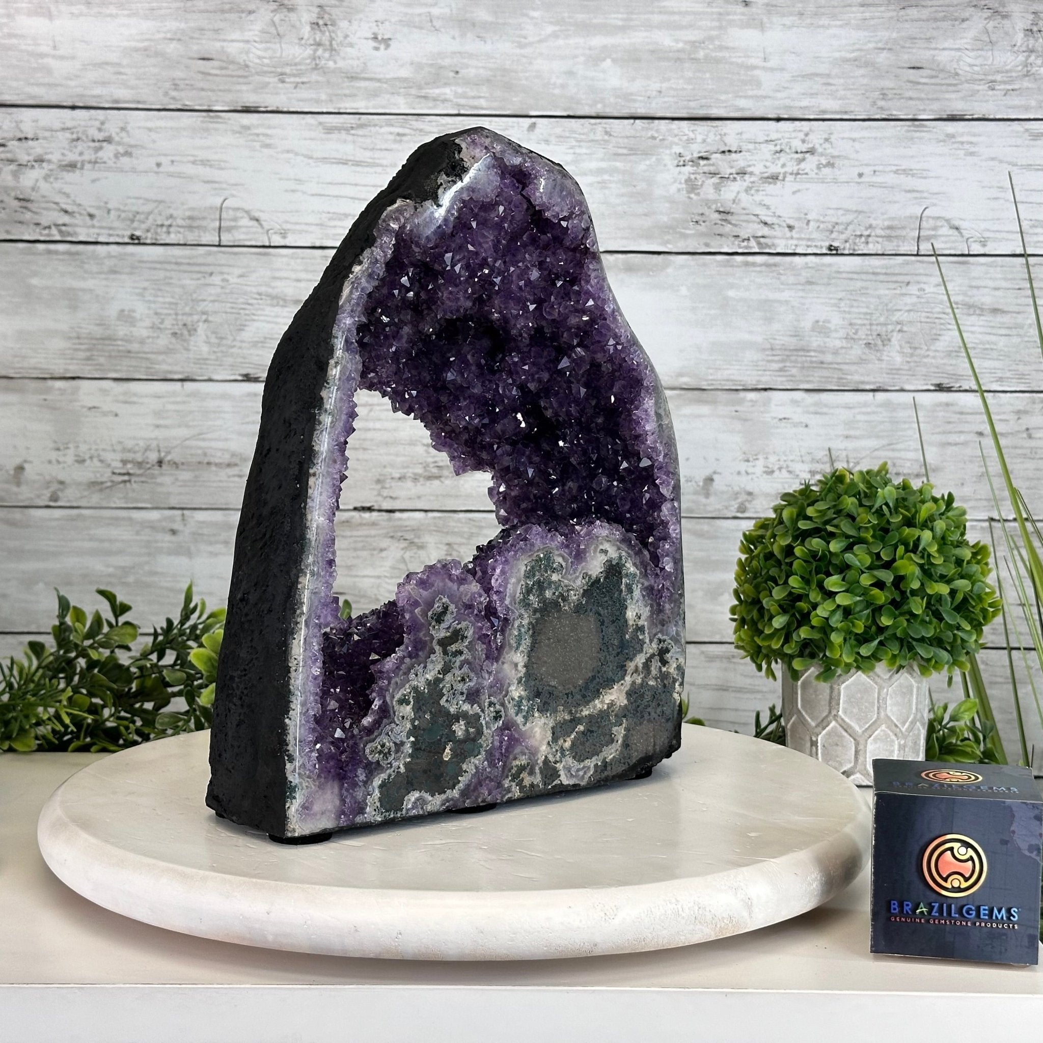 Extra Quality Open 2 - Sided Amethyst Cathedral 17 lbs & 11.7" Tall #5605 - 0149 - Brazil GemsBrazil GemsExtra Quality Open 2 - Sided Amethyst Cathedral 17 lbs & 11.7" Tall #5605 - 0149Open 2 - Sided Cathedrals5605 - 0149