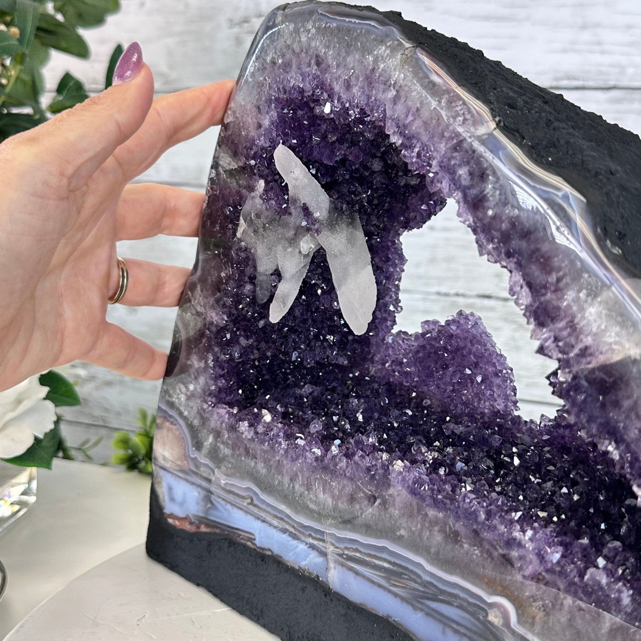 Extra Quality Open 2 - Sided Amethyst Cathedral 18.4 lbs & 9.9" Tall #5605 - 0150 - Brazil GemsBrazil GemsExtra Quality Open 2 - Sided Amethyst Cathedral 18.4 lbs & 9.9" Tall #5605 - 0150Open 2 - Sided Cathedrals5605 - 0150