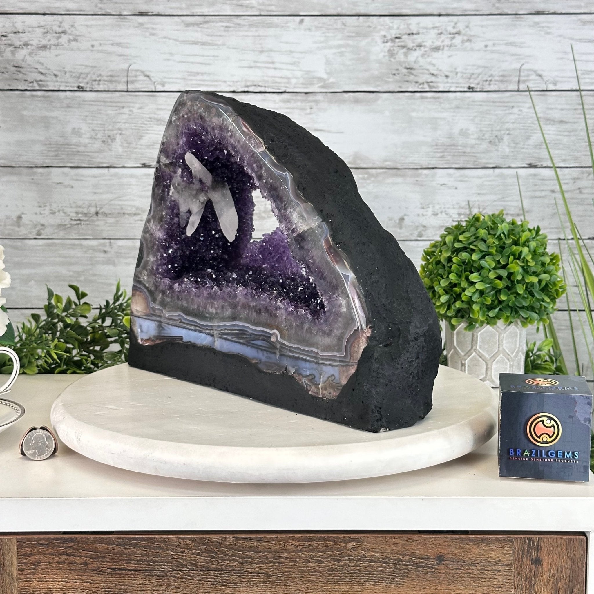 Extra Quality Open 2 - Sided Amethyst Cathedral 18.4 lbs & 9.9" Tall #5605 - 0150 - Brazil GemsBrazil GemsExtra Quality Open 2 - Sided Amethyst Cathedral 18.4 lbs & 9.9" Tall #5605 - 0150Open 2 - Sided Cathedrals5605 - 0150