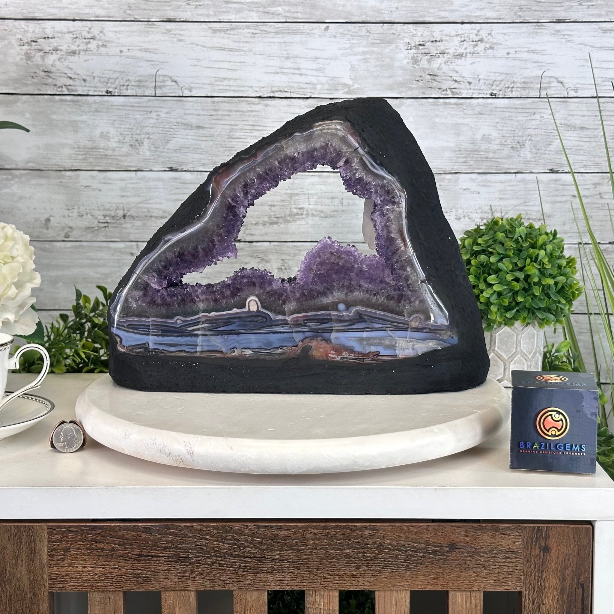 Extra Quality Open 2 - Sided Amethyst Cathedral 18.4 lbs & 9.9" Tall #5605 - 0150 - Brazil GemsBrazil GemsExtra Quality Open 2 - Sided Amethyst Cathedral 18.4 lbs & 9.9" Tall #5605 - 0150Open 2 - Sided Cathedrals5605 - 0150