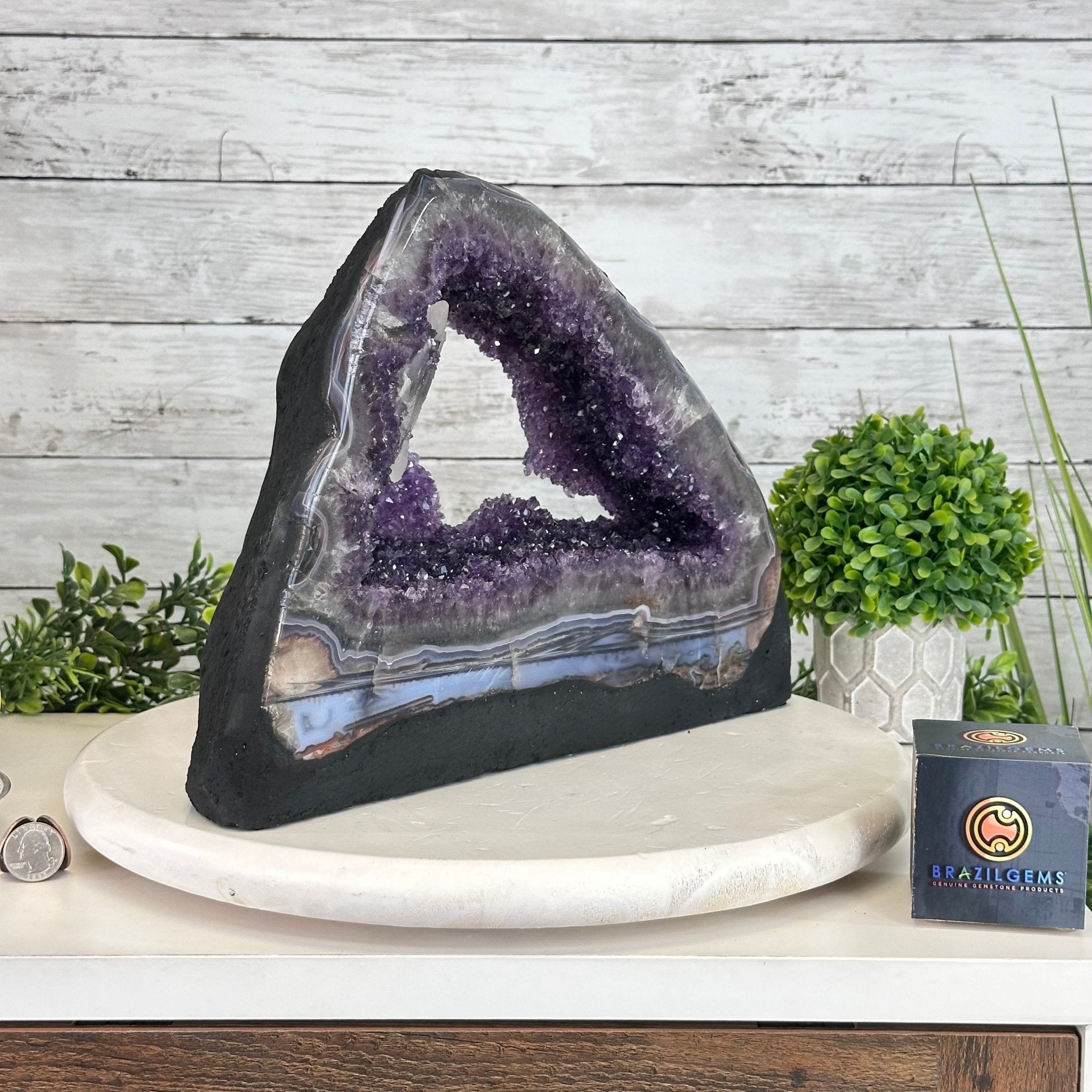 Extra Quality Open 2 - Sided Amethyst Cathedral 18.4 lbs & 9.9" Tall #5605 - 0150 - Brazil GemsBrazil GemsExtra Quality Open 2 - Sided Amethyst Cathedral 18.4 lbs & 9.9" Tall #5605 - 0150Open 2 - Sided Cathedrals5605 - 0150