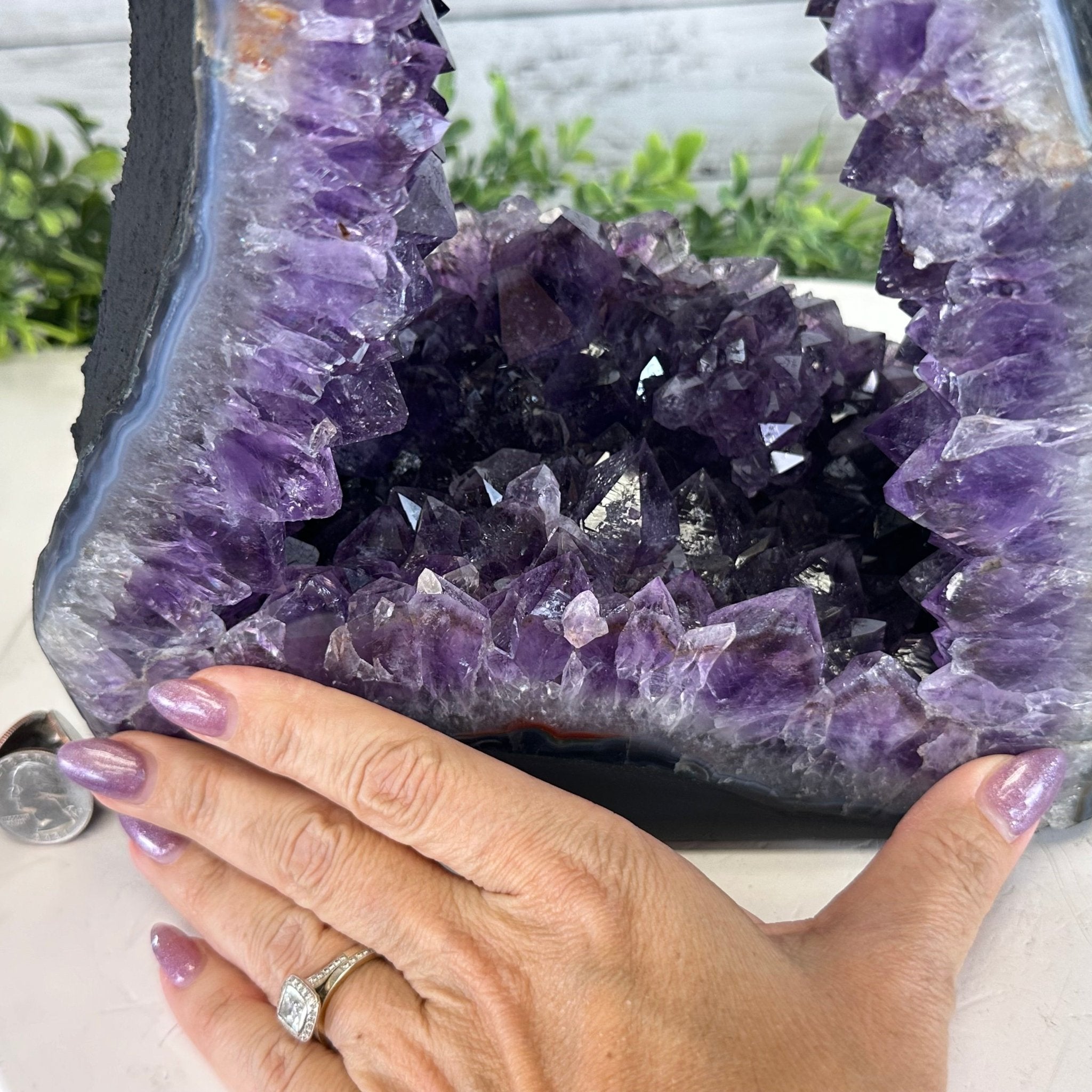 Extra Quality Open 2 - Sided Amethyst Cathedral 19.1 lbs & 13.2"Tall #5605 - 0151 - Brazil GemsBrazil GemsExtra Quality Open 2 - Sided Amethyst Cathedral 19.1 lbs & 13.2"Tall #5605 - 0151Open 2 - Sided Cathedrals5605 - 0151