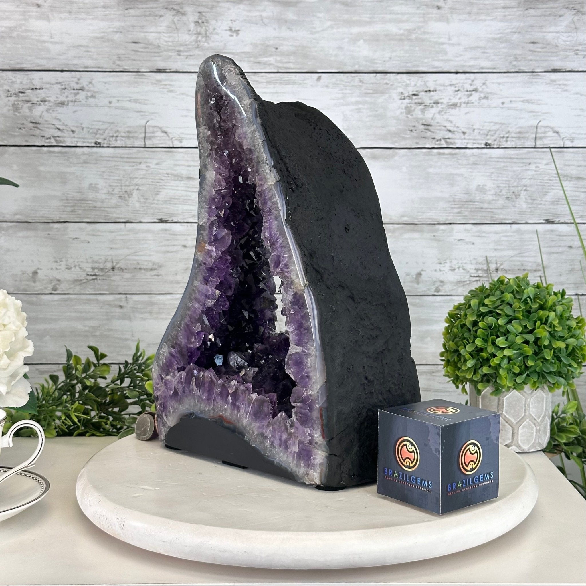 Extra Quality Open 2 - Sided Amethyst Cathedral 19.1 lbs & 13.2"Tall #5605 - 0151 - Brazil GemsBrazil GemsExtra Quality Open 2 - Sided Amethyst Cathedral 19.1 lbs & 13.2"Tall #5605 - 0151Open 2 - Sided Cathedrals5605 - 0151