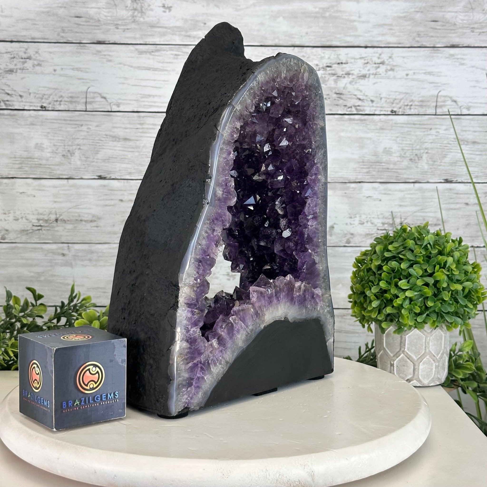 Extra Quality Open 2 - Sided Amethyst Cathedral 19.1 lbs & 13.2"Tall #5605 - 0151 - Brazil GemsBrazil GemsExtra Quality Open 2 - Sided Amethyst Cathedral 19.1 lbs & 13.2"Tall #5605 - 0151Open 2 - Sided Cathedrals5605 - 0151