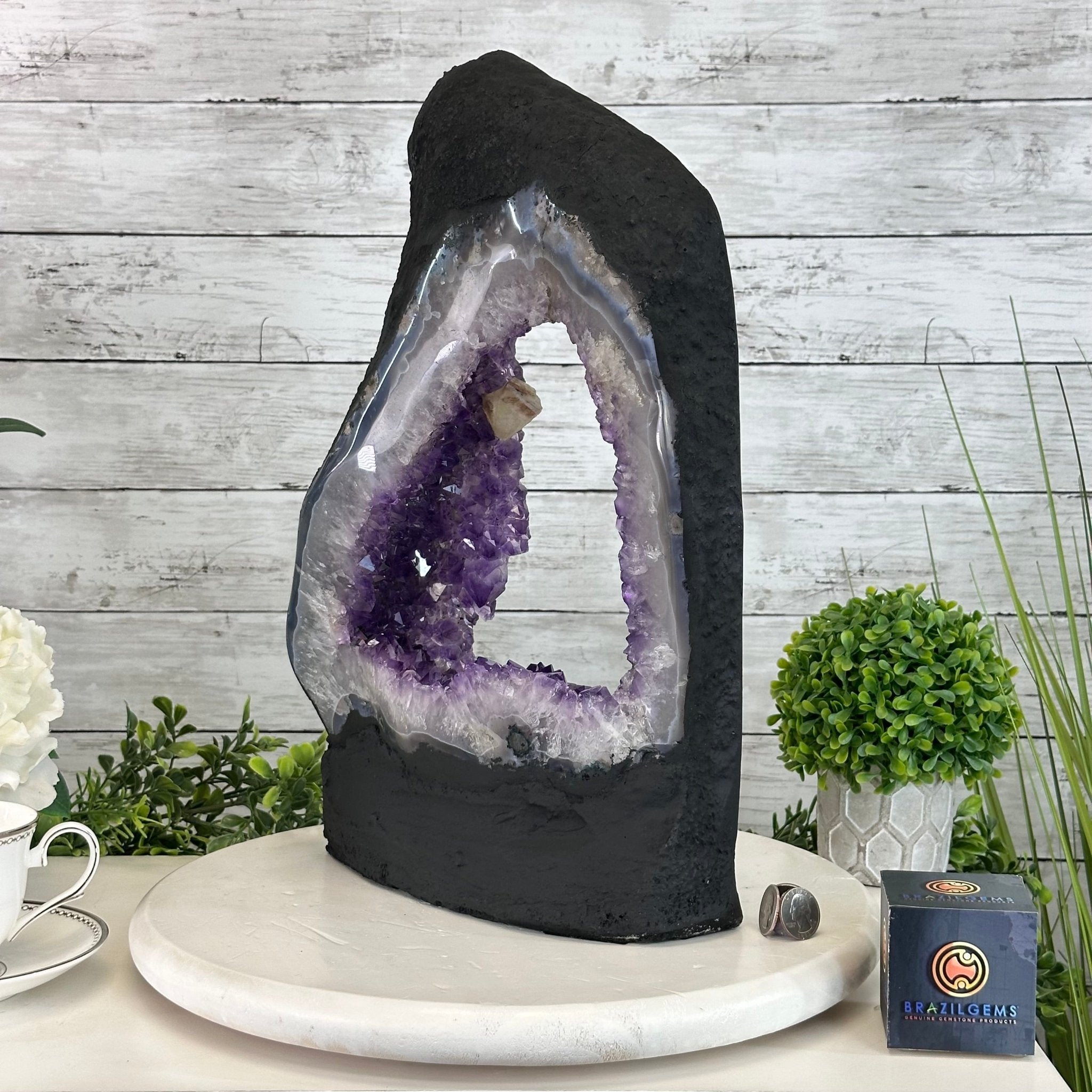 Extra Quality Open 2 - Sided Amethyst Cathedral 20.3 lbs & 16.7" Tall #5605 - 0160 - Brazil GemsBrazil GemsExtra Quality Open 2 - Sided Amethyst Cathedral 20.3 lbs & 16.7" Tall #5605 - 0160Open 2 - Sided Cathedrals5605 - 0160