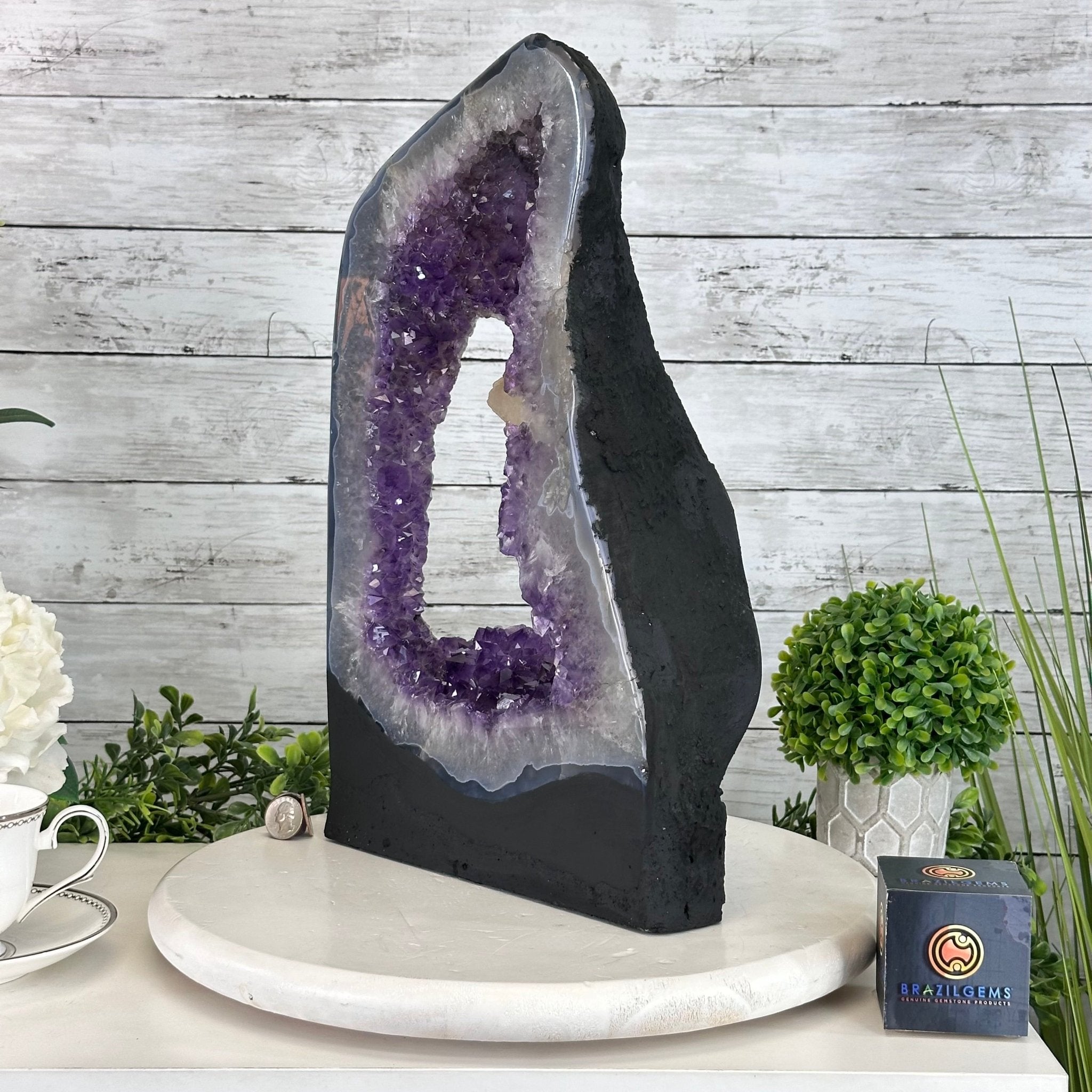 Extra Quality Open 2 - Sided Amethyst Cathedral 20.3 lbs & 16.7" Tall #5605 - 0160 - Brazil GemsBrazil GemsExtra Quality Open 2 - Sided Amethyst Cathedral 20.3 lbs & 16.7" Tall #5605 - 0160Open 2 - Sided Cathedrals5605 - 0160