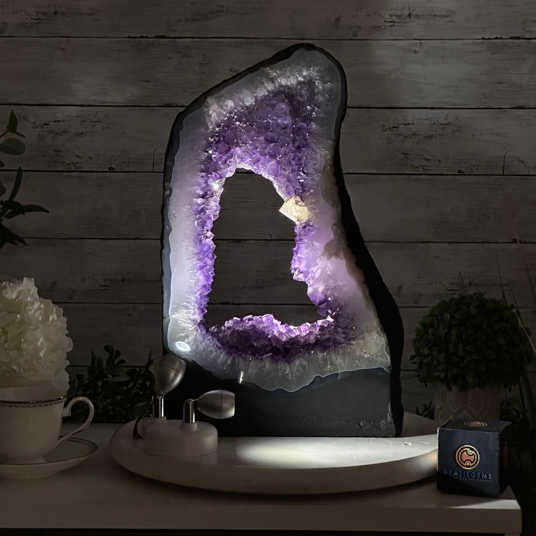 Extra Quality Open 2 - Sided Amethyst Cathedral 20.3 lbs & 16.7" Tall #5605 - 0160 - Brazil GemsBrazil GemsExtra Quality Open 2 - Sided Amethyst Cathedral 20.3 lbs & 16.7" Tall #5605 - 0160Open 2 - Sided Cathedrals5605 - 0160