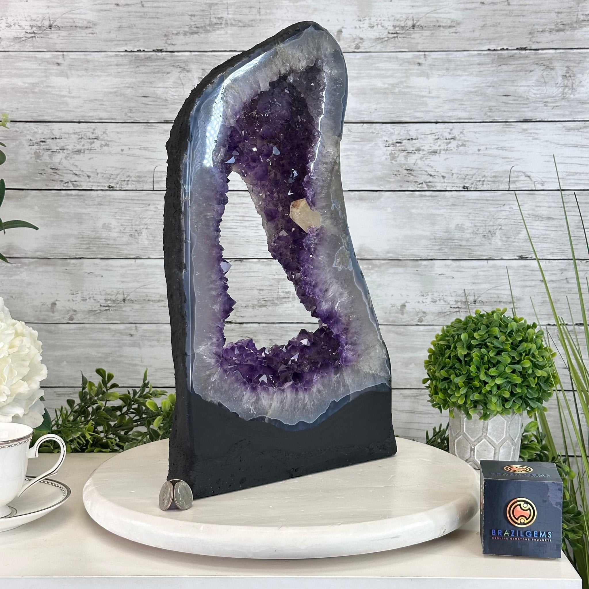 Extra Quality Open 2 - Sided Amethyst Cathedral 20.3 lbs & 16.7" Tall #5605 - 0160 - Brazil GemsBrazil GemsExtra Quality Open 2 - Sided Amethyst Cathedral 20.3 lbs & 16.7" Tall #5605 - 0160Open 2 - Sided Cathedrals5605 - 0160