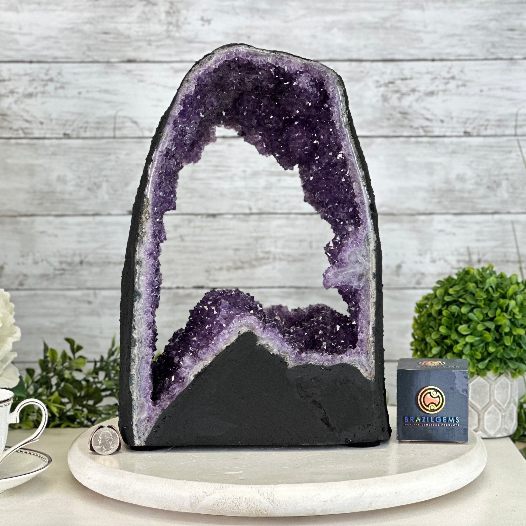 Extra Quality Open 2 - Sided Amethyst Cathedral 20.6 lbs & 14.1" Tall #5605 - 0152 - Brazil GemsBrazil GemsExtra Quality Open 2 - Sided Amethyst Cathedral 20.6 lbs & 14.1" Tall #5605 - 0152Open 2 - Sided Cathedrals5605 - 0152