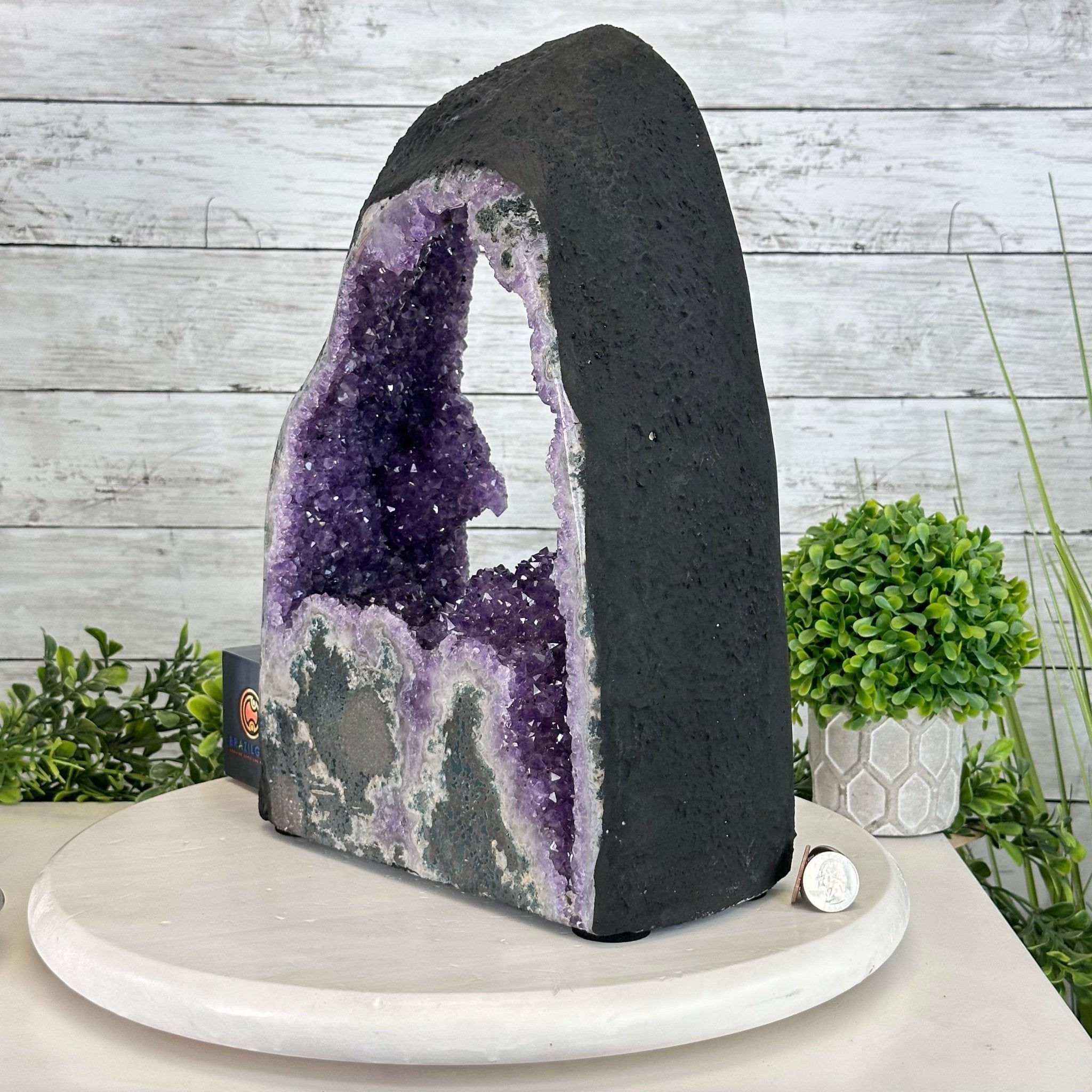 Extra Quality Open 2 - Sided Amethyst Cathedral 20.6 lbs & 14.1" Tall #5605 - 0152 - Brazil GemsBrazil GemsExtra Quality Open 2 - Sided Amethyst Cathedral 20.6 lbs & 14.1" Tall #5605 - 0152Open 2 - Sided Cathedrals5605 - 0152