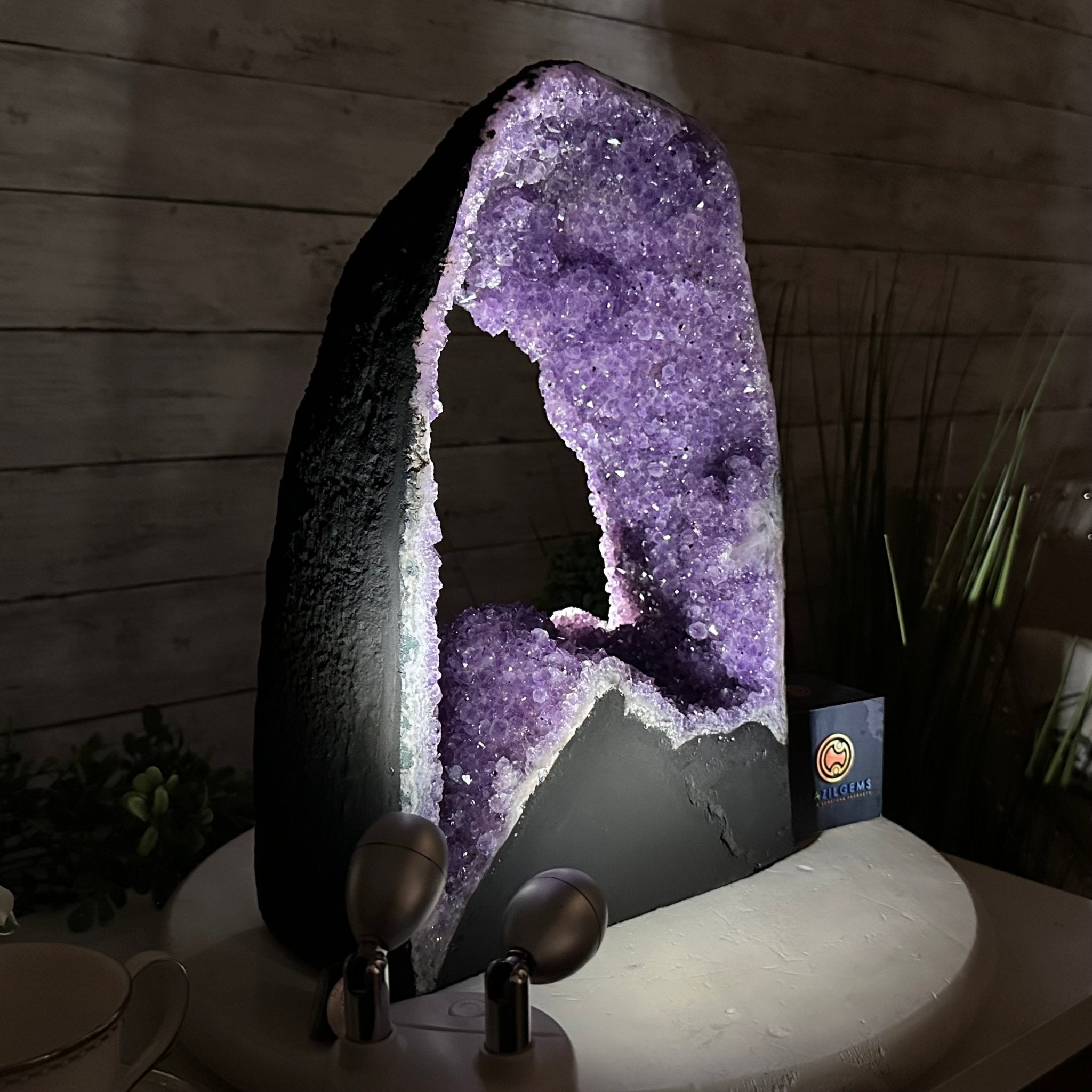 Extra Quality Open 2 - Sided Amethyst Cathedral 20.6 lbs & 14.1" Tall #5605 - 0152 - Brazil GemsBrazil GemsExtra Quality Open 2 - Sided Amethyst Cathedral 20.6 lbs & 14.1" Tall #5605 - 0152Open 2 - Sided Cathedrals5605 - 0152