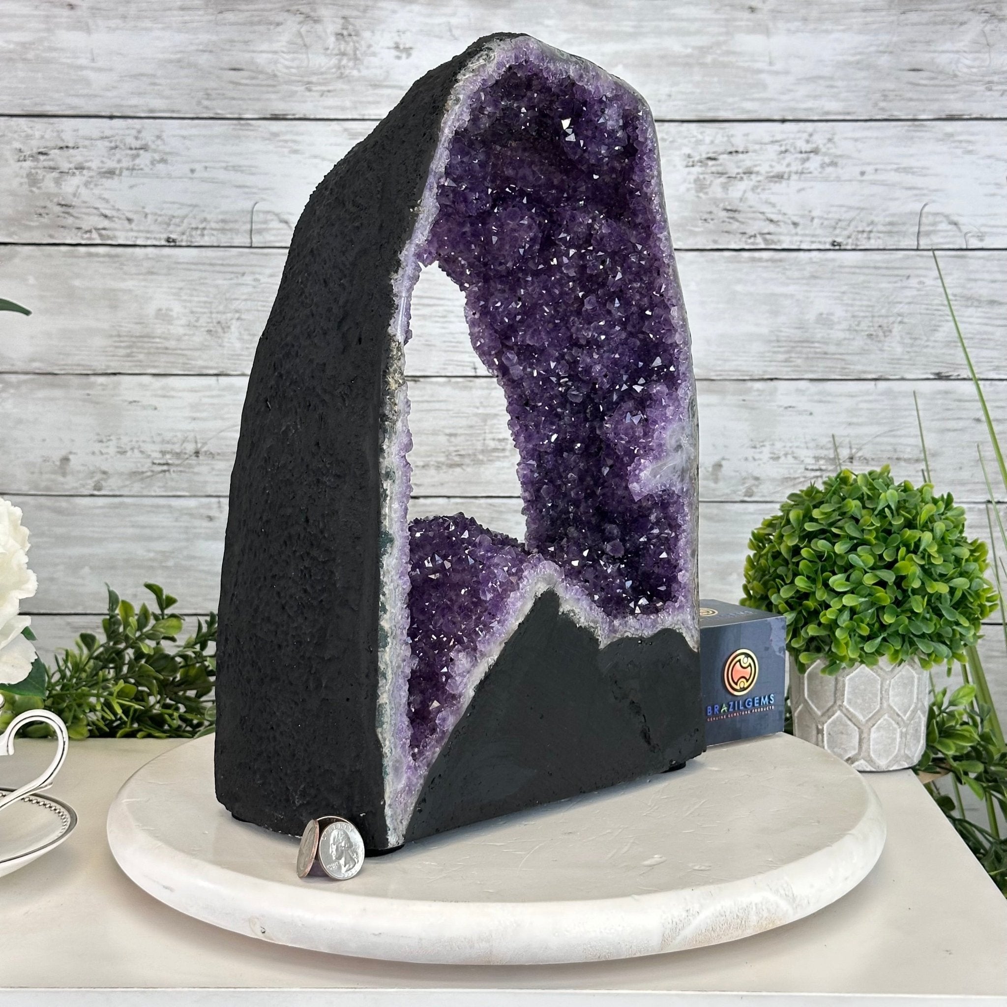 Extra Quality Open 2 - Sided Amethyst Cathedral 20.6 lbs & 14.1" Tall #5605 - 0152 - Brazil GemsBrazil GemsExtra Quality Open 2 - Sided Amethyst Cathedral 20.6 lbs & 14.1" Tall #5605 - 0152Open 2 - Sided Cathedrals5605 - 0152