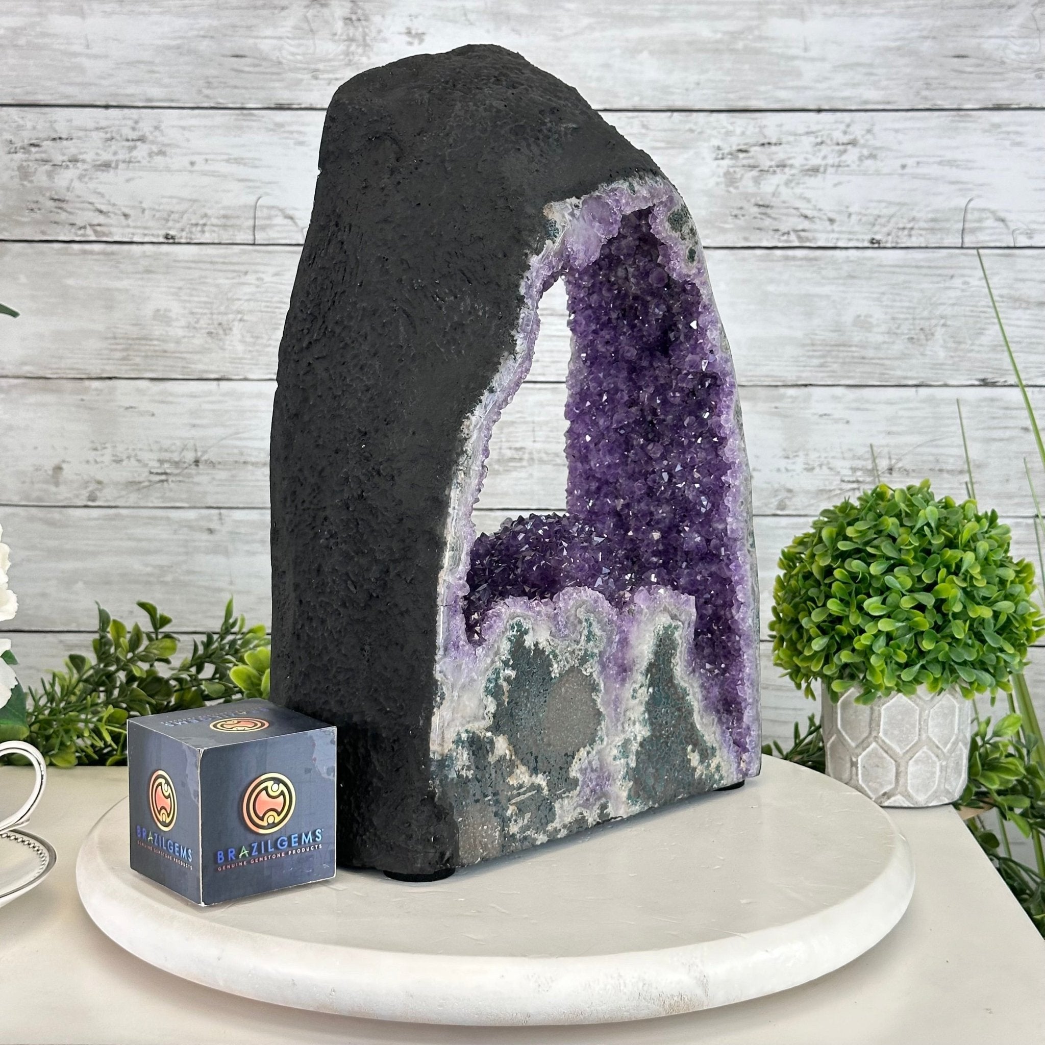 Extra Quality Open 2 - Sided Amethyst Cathedral 20.6 lbs & 14.1" Tall #5605 - 0152 - Brazil GemsBrazil GemsExtra Quality Open 2 - Sided Amethyst Cathedral 20.6 lbs & 14.1" Tall #5605 - 0152Open 2 - Sided Cathedrals5605 - 0152