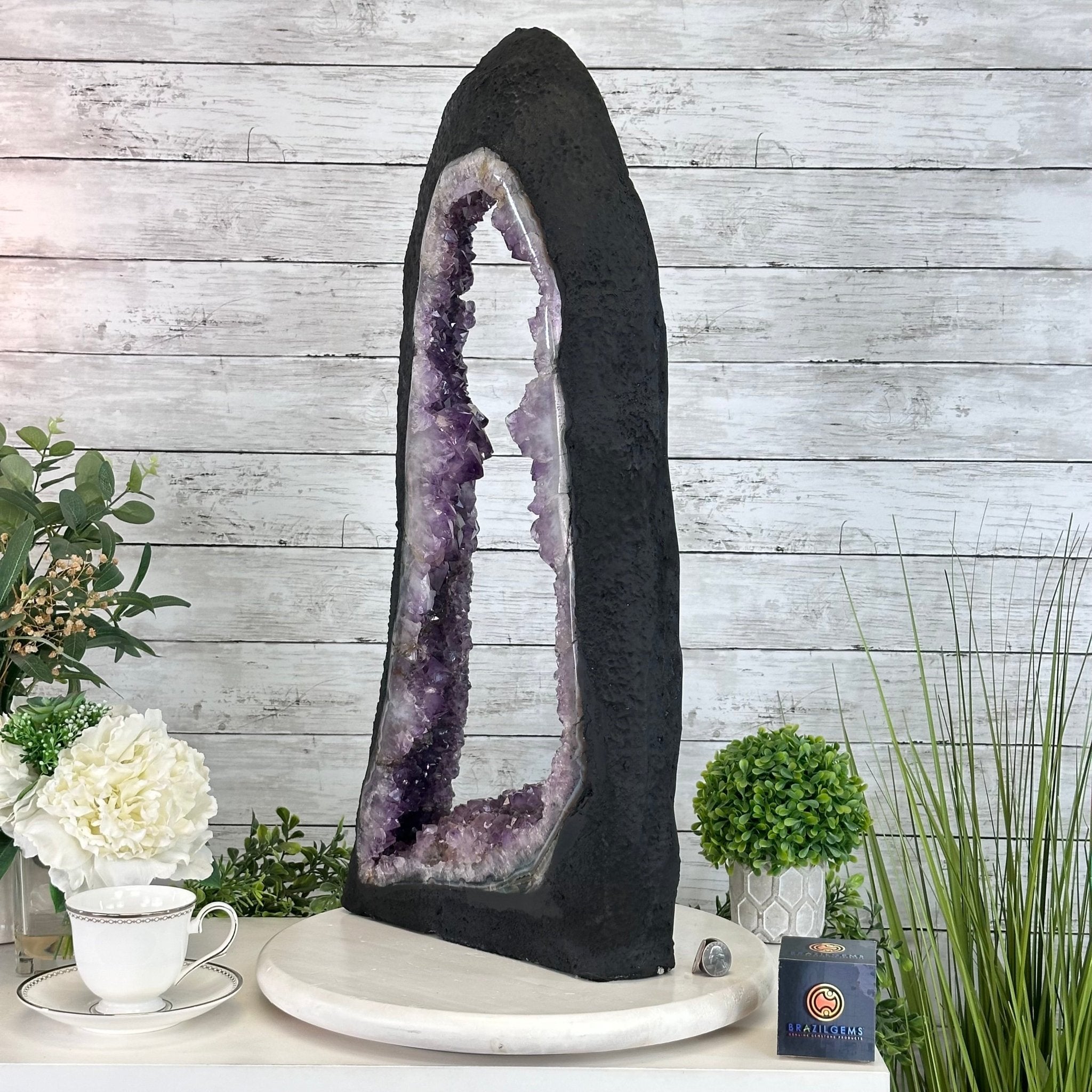 Extra Quality Open 2 - Sided Amethyst Cathedral 31.2 lbs & 26.5" Tall #5605 - 0162 - Brazil GemsBrazil GemsExtra Quality Open 2 - Sided Amethyst Cathedral 31.2 lbs & 26.5" Tall #5605 - 0162Open 2 - Sided Cathedrals5605 - 0162