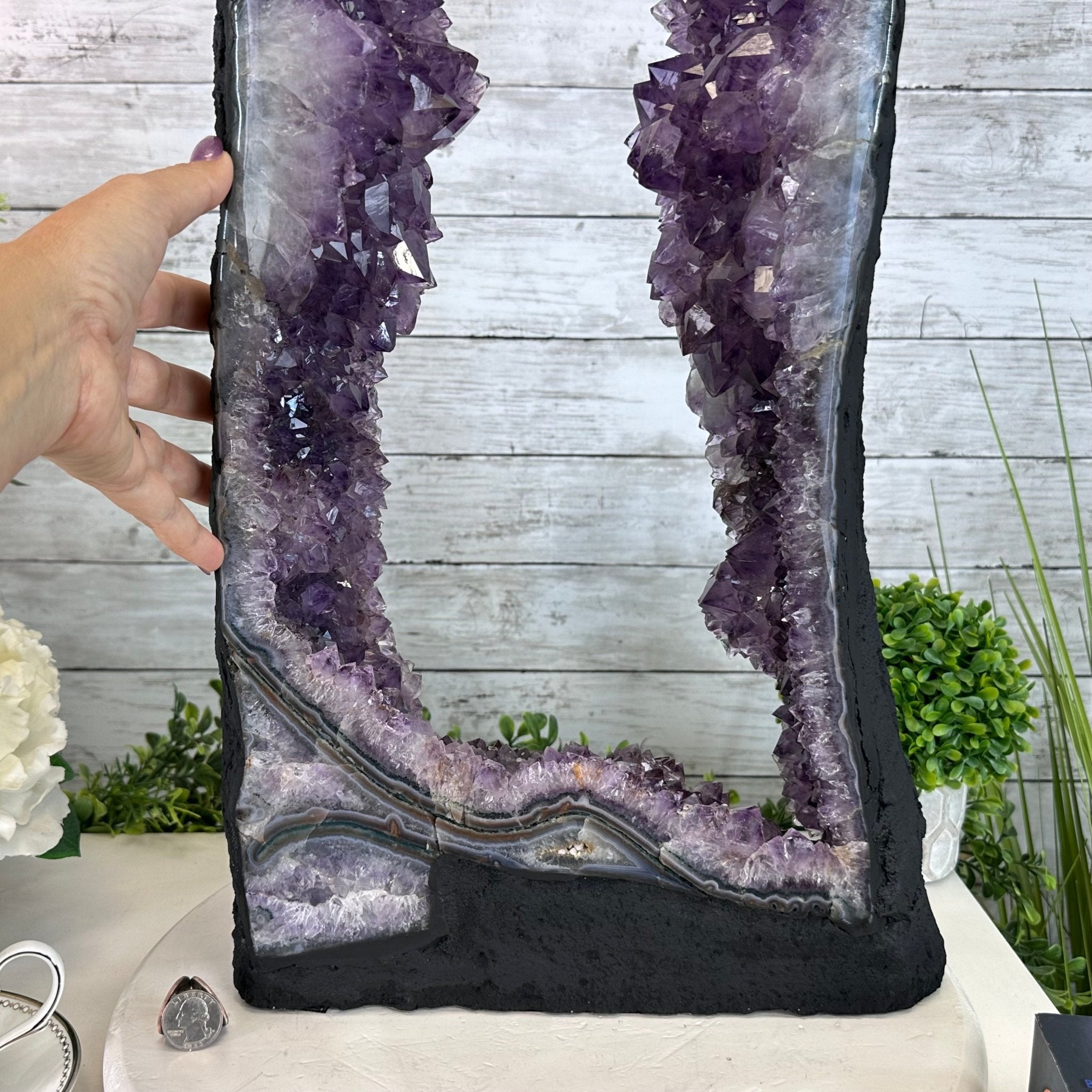 Extra Quality Open 2 - Sided Amethyst Cathedral 31.2 lbs & 26.5" Tall #5605 - 0162 - Brazil GemsBrazil GemsExtra Quality Open 2 - Sided Amethyst Cathedral 31.2 lbs & 26.5" Tall #5605 - 0162Open 2 - Sided Cathedrals5605 - 0162