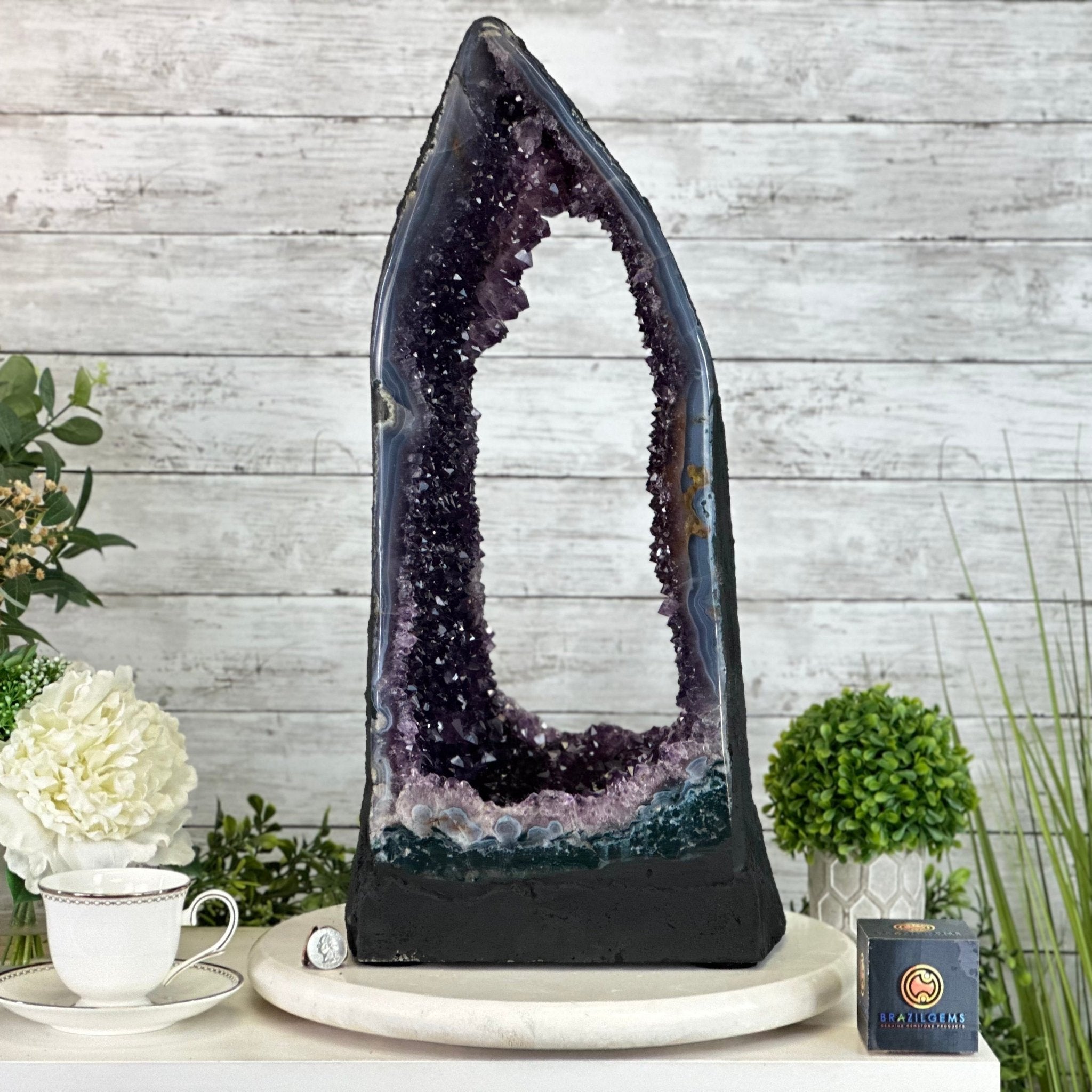 Extra Quality Open 2 - Sided Amethyst Cathedral 40.2 lbs & 22.1" Tall #5605 - 0163 - Brazil GemsBrazil GemsExtra Quality Open 2 - Sided Amethyst Cathedral 40.2 lbs & 22.1" Tall #5605 - 0163Open 2 - Sided Cathedrals5605 - 0163