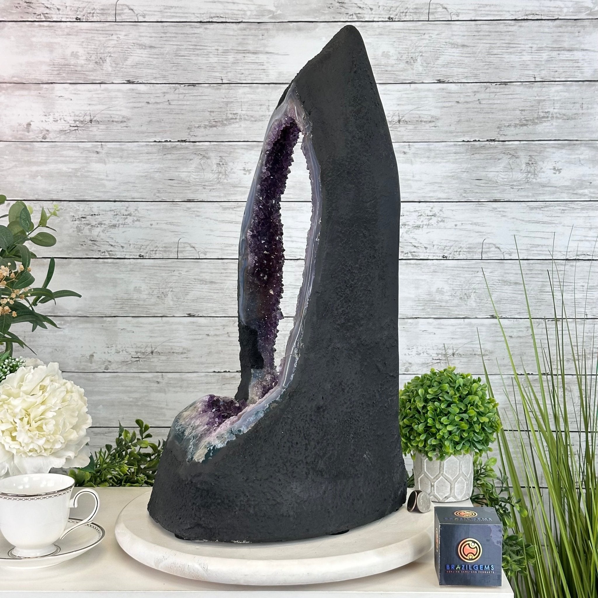 Extra Quality Open 2 - Sided Amethyst Cathedral 40.2 lbs & 22.1" Tall #5605 - 0163 - Brazil GemsBrazil GemsExtra Quality Open 2 - Sided Amethyst Cathedral 40.2 lbs & 22.1" Tall #5605 - 0163Open 2 - Sided Cathedrals5605 - 0163