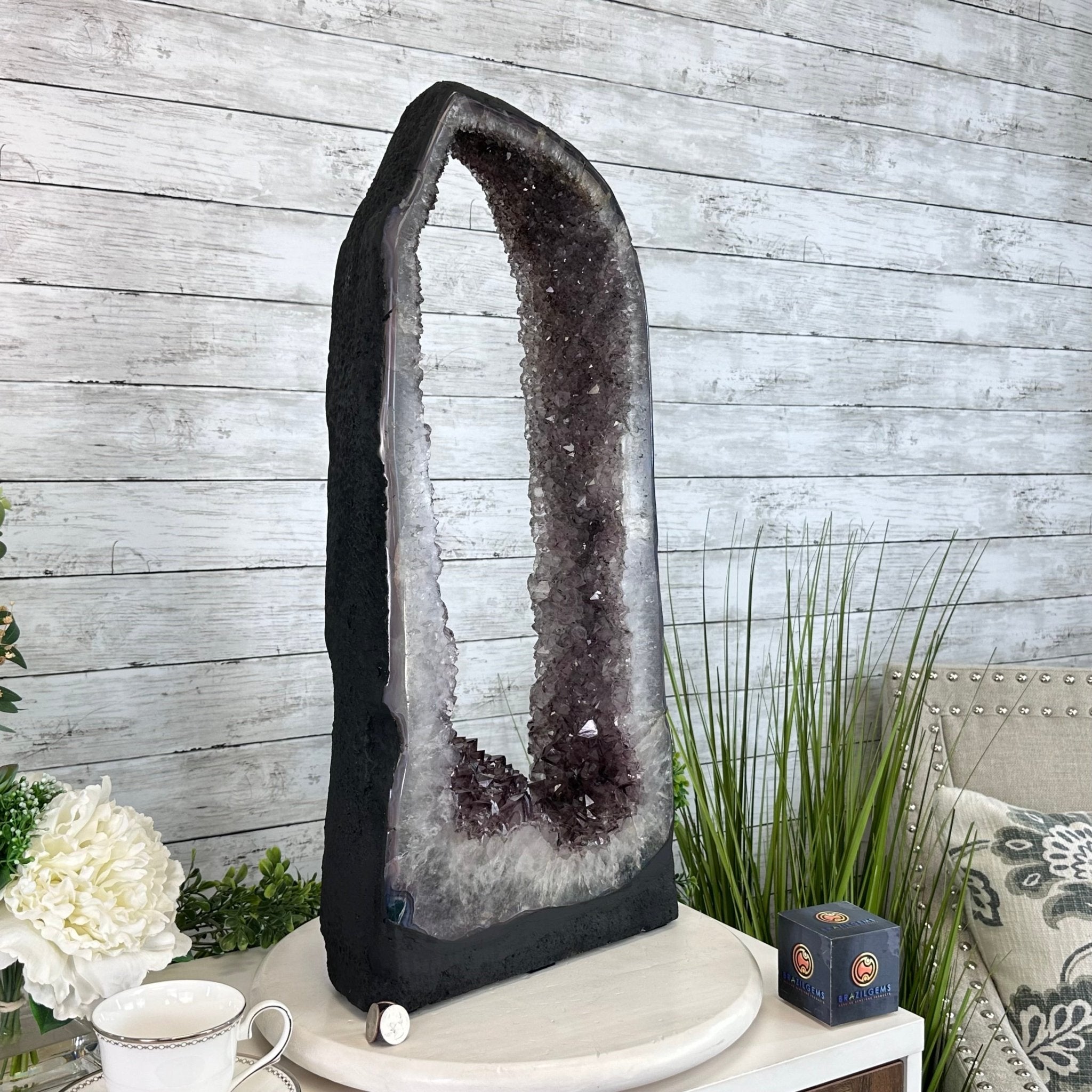 Extra Quality Open 2 - Sided Amethyst Cathedral 40.2 lbs & 25.3" Tall #5605 - 0170 - Brazil GemsBrazil GemsExtra Quality Open 2 - Sided Amethyst Cathedral 40.2 lbs & 25.3" Tall #5605 - 0170Open 2 - Sided Cathedrals5605 - 0170