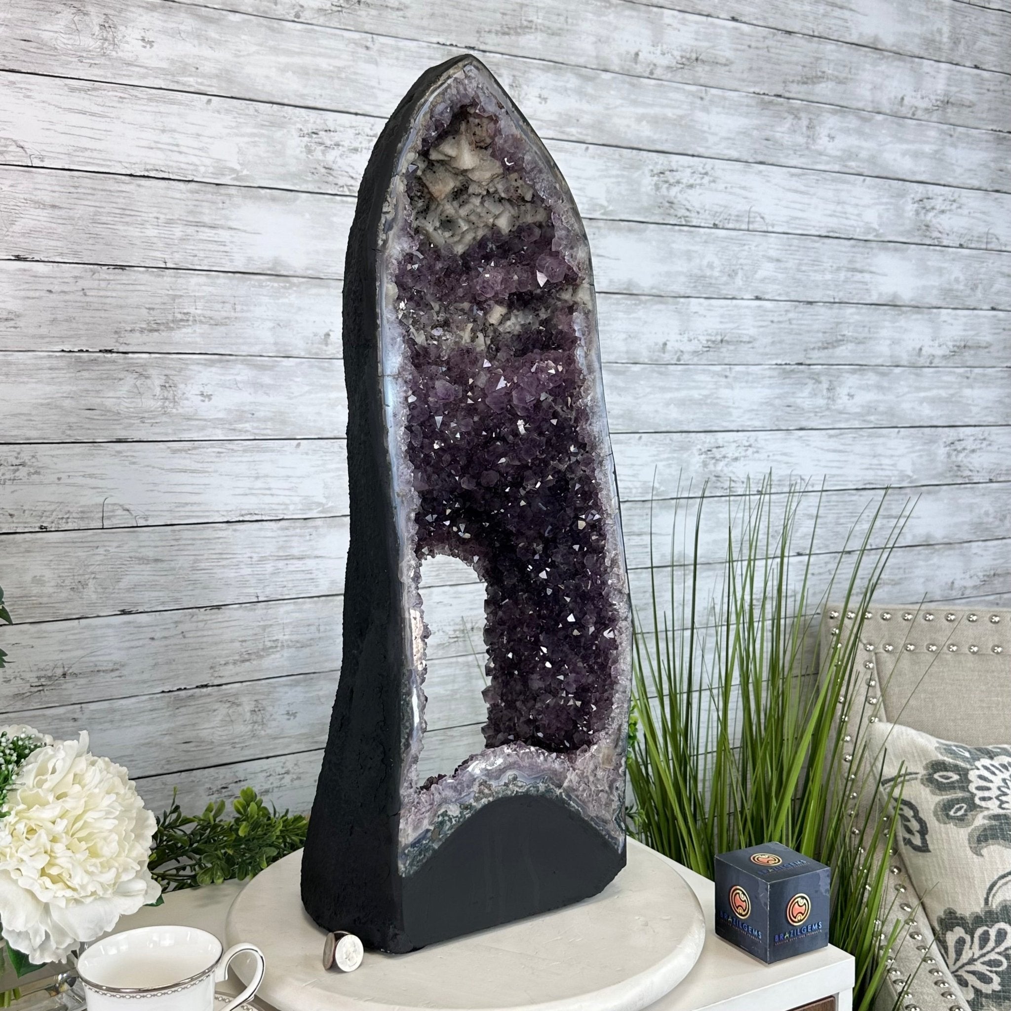 Extra Quality Open 2 - Sided Amethyst Cathedral 49.7 lbs & 25.7" Tall #5605 - 0165 - Brazil GemsBrazil GemsExtra Quality Open 2 - Sided Amethyst Cathedral 49.7 lbs & 25.7" Tall #5605 - 0165Open 2 - Sided Cathedrals5605 - 0165