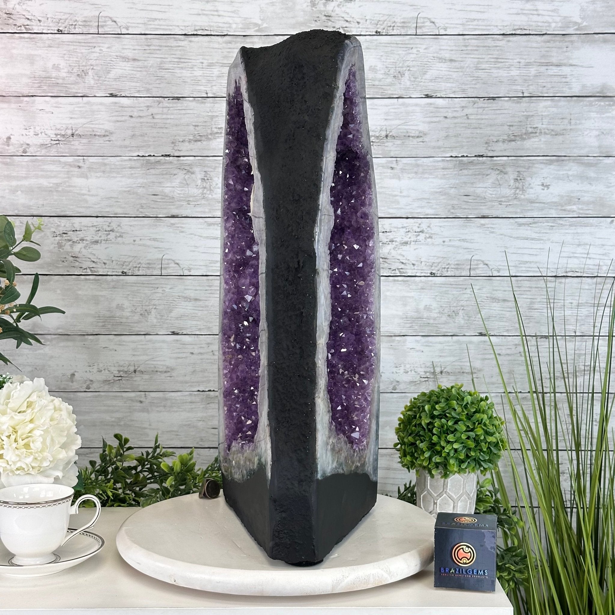 Extra Quality Open 2 - Sided Amethyst Cathedral 52.6 lbs & 21.8" Tall #5605 - 0154 - Brazil GemsBrazil GemsExtra Quality Open 2 - Sided Amethyst Cathedral 52.6 lbs & 21.8" Tall #5605 - 0154Open 2 - Sided Cathedrals5605 - 0154