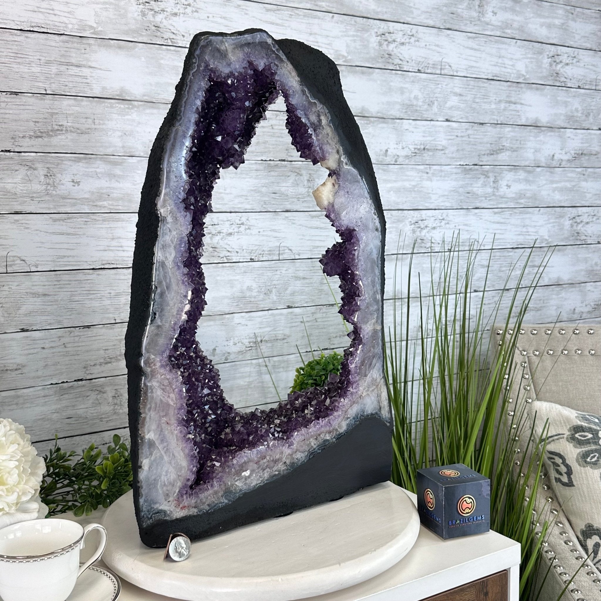 Extra Quality Open 2 - Sided Amethyst Cathedral 52.6 lbs & 21.8" Tall #5605 - 0154 - Brazil GemsBrazil GemsExtra Quality Open 2 - Sided Amethyst Cathedral 52.6 lbs & 21.8" Tall #5605 - 0154Open 2 - Sided Cathedrals5605 - 0154