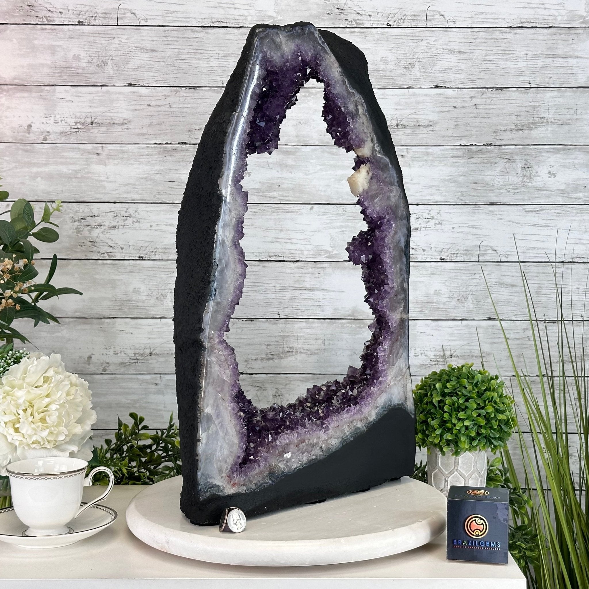 Extra Quality Open 2 - Sided Amethyst Cathedral 52.6 lbs & 21.8" Tall #5605 - 0154 - Brazil GemsBrazil GemsExtra Quality Open 2 - Sided Amethyst Cathedral 52.6 lbs & 21.8" Tall #5605 - 0154Open 2 - Sided Cathedrals5605 - 0154