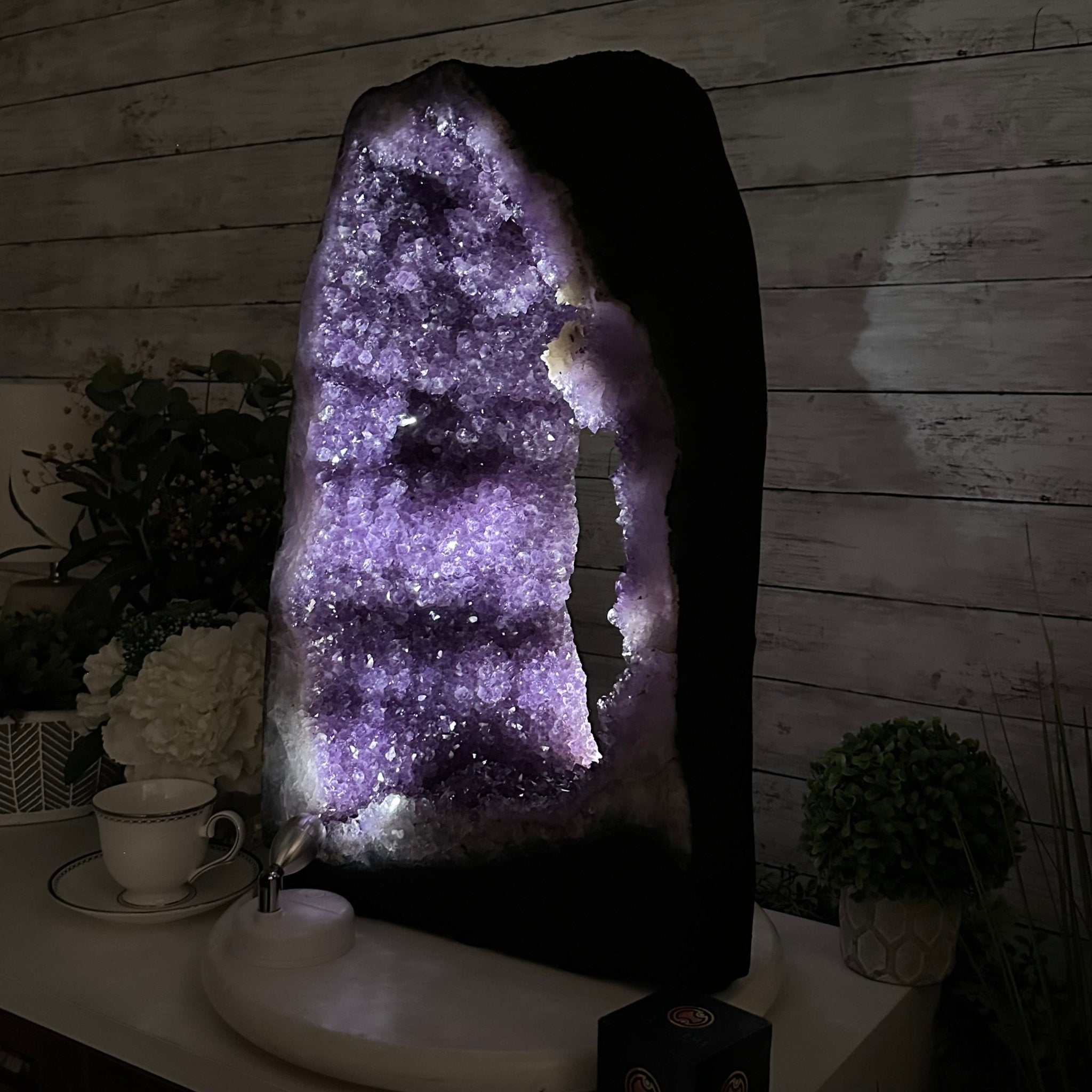 Extra Quality Open 2 - Sided Amethyst Cathedral 52.6 lbs & 21.8" Tall #5605 - 0154 - Brazil GemsBrazil GemsExtra Quality Open 2 - Sided Amethyst Cathedral 52.6 lbs & 21.8" Tall #5605 - 0154Open 2 - Sided Cathedrals5605 - 0154