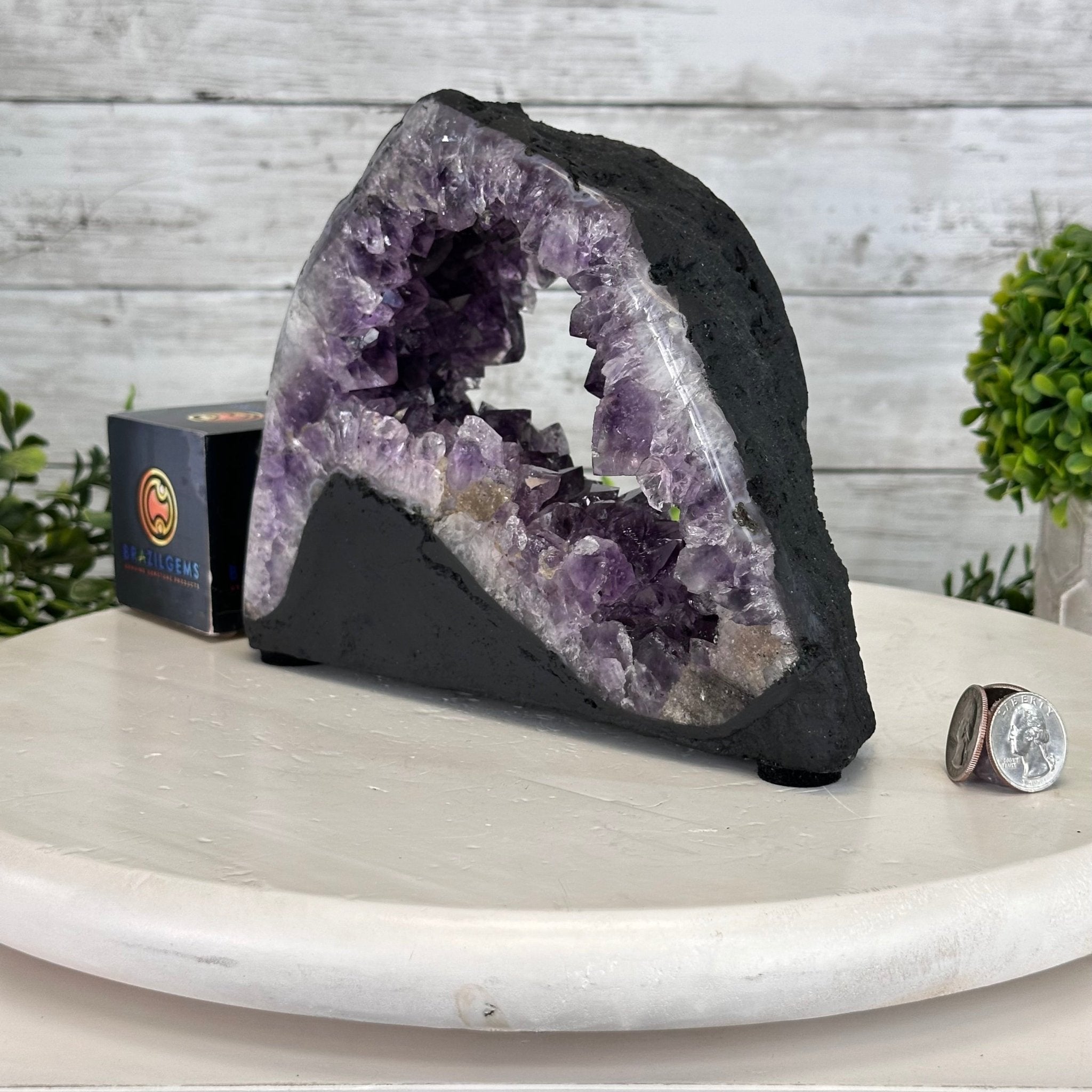 Extra Quality Open 2 - Sided Amethyst Cathedral 6.7 lbs & 6.6" Tall #5605 - 0157 - Brazil GemsBrazil GemsExtra Quality Open 2 - Sided Amethyst Cathedral 6.7 lbs & 6.6" Tall #5605 - 0157Open 2 - Sided Cathedrals5605 - 0157