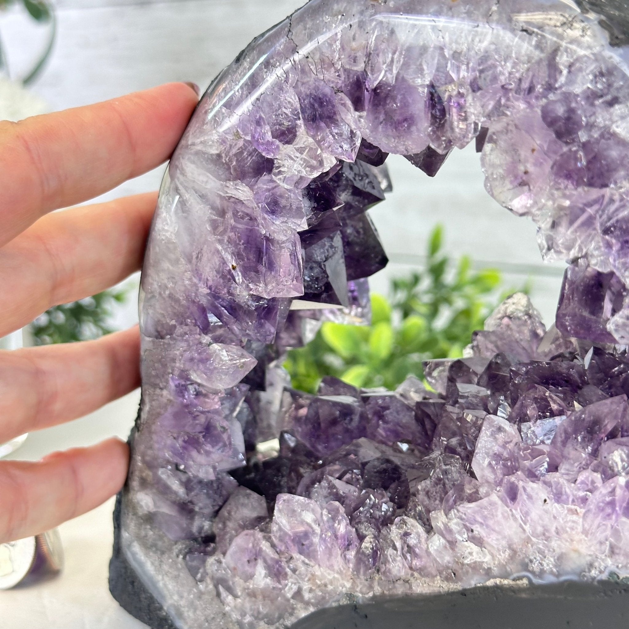 Extra Quality Open 2 - Sided Amethyst Cathedral 6.7 lbs & 6.6" Tall #5605 - 0157 - Brazil GemsBrazil GemsExtra Quality Open 2 - Sided Amethyst Cathedral 6.7 lbs & 6.6" Tall #5605 - 0157Open 2 - Sided Cathedrals5605 - 0157