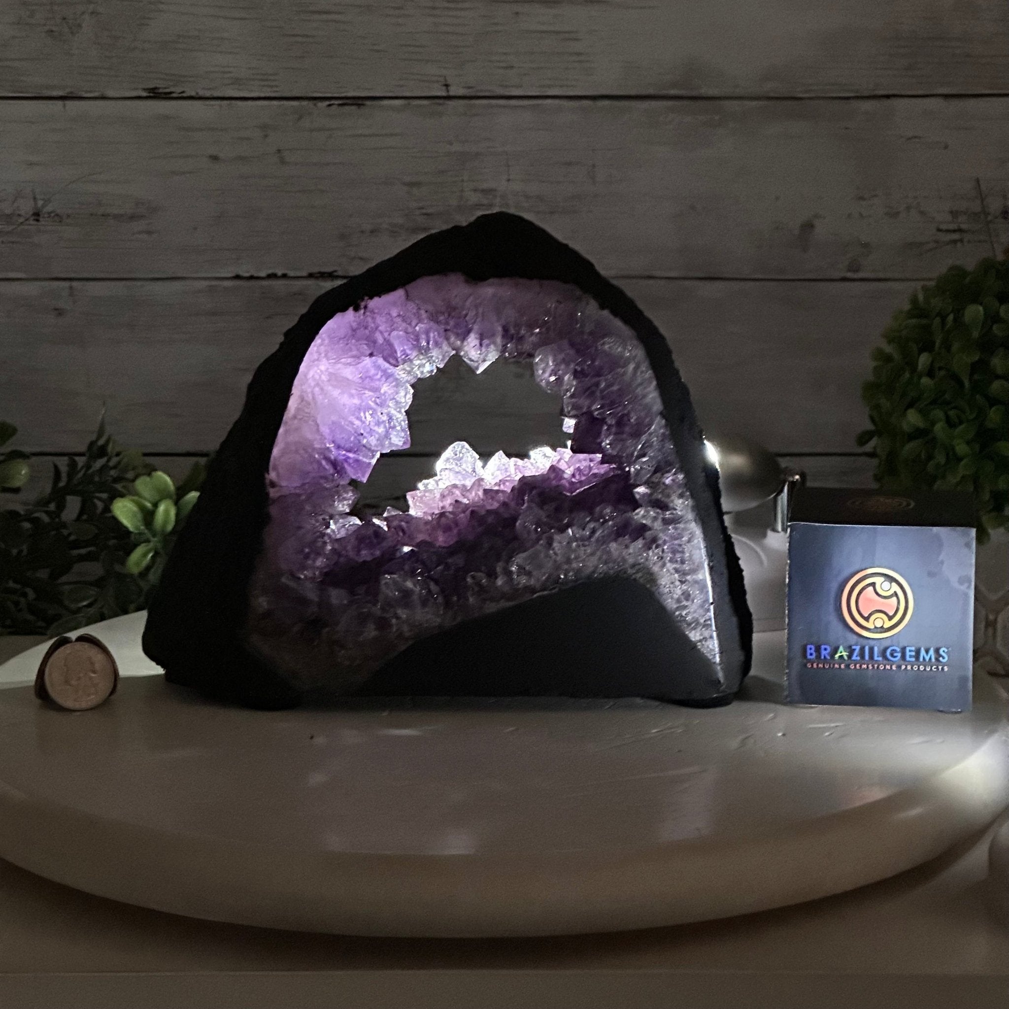 Extra Quality Open 2 - Sided Amethyst Cathedral 6.7 lbs & 6.6" Tall #5605 - 0157 - Brazil GemsBrazil GemsExtra Quality Open 2 - Sided Amethyst Cathedral 6.7 lbs & 6.6" Tall #5605 - 0157Open 2 - Sided Cathedrals5605 - 0157