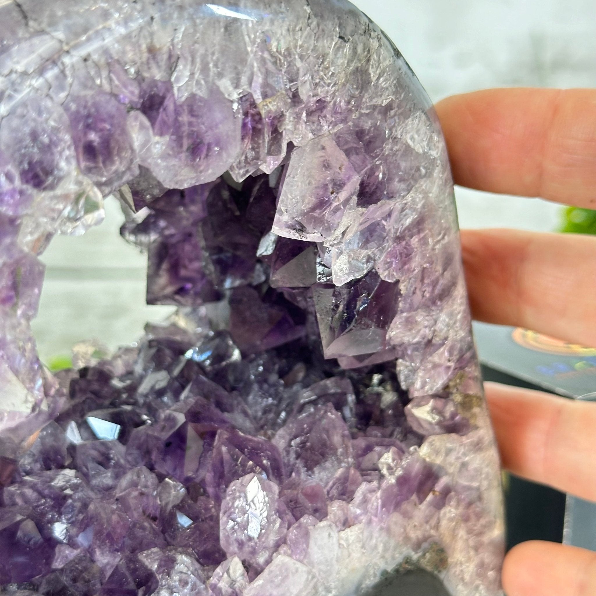 Extra Quality Open 2 - Sided Amethyst Cathedral 6.7 lbs & 6.6" Tall #5605 - 0157 - Brazil GemsBrazil GemsExtra Quality Open 2 - Sided Amethyst Cathedral 6.7 lbs & 6.6" Tall #5605 - 0157Open 2 - Sided Cathedrals5605 - 0157